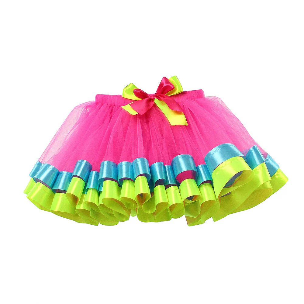 Trolls Princess Poppy Kids Skirt Headband Halloween Cosplay Girls TUTU Skirts