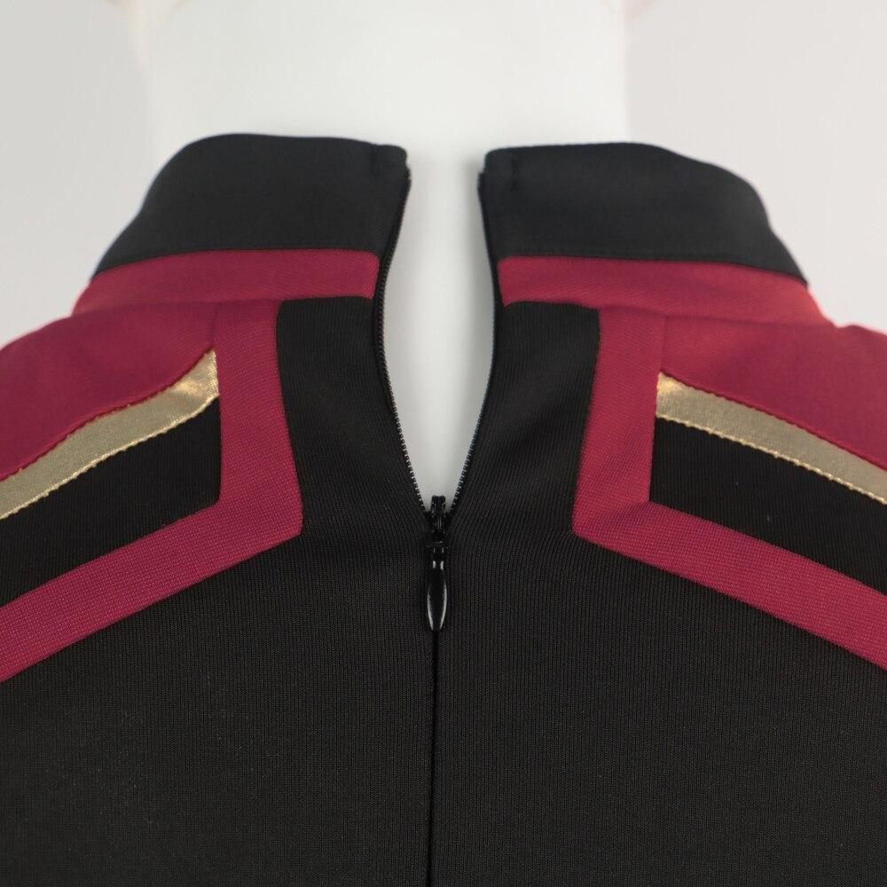 Star Trek Admiral JL Picard Red Gold Stripe Uniform Shirt Halloween Cosplay Costume