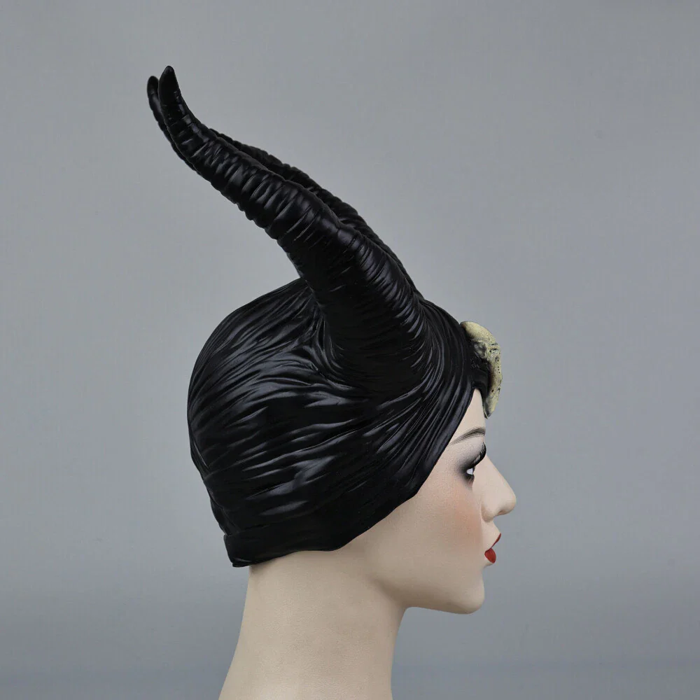 2019 Maleficent 2 Hat Deluxe Horns Evil Black Queen Headpiece Halloween Prop New