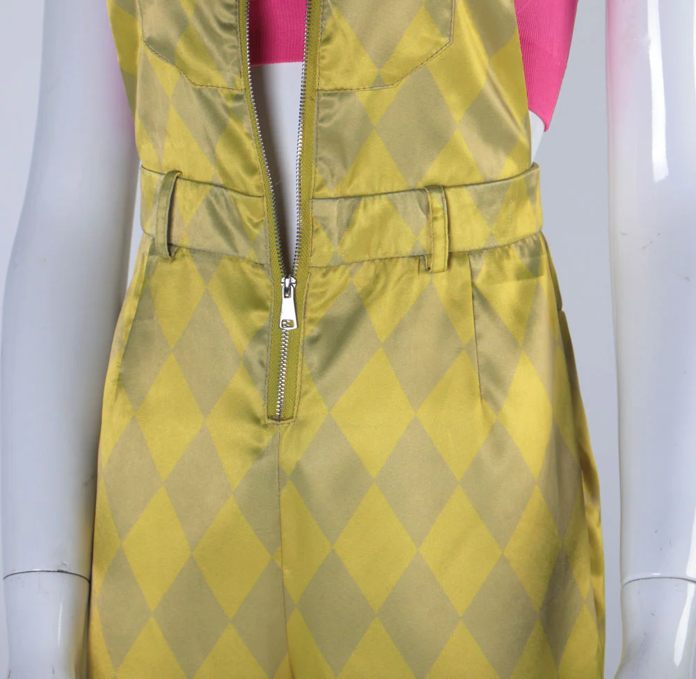 Birds of Prey Suicide Squad Harley Quinn Cosplay Costumes Joker Vest Jumpsuit Golden Yellow Romper Overalls Halloween Suit