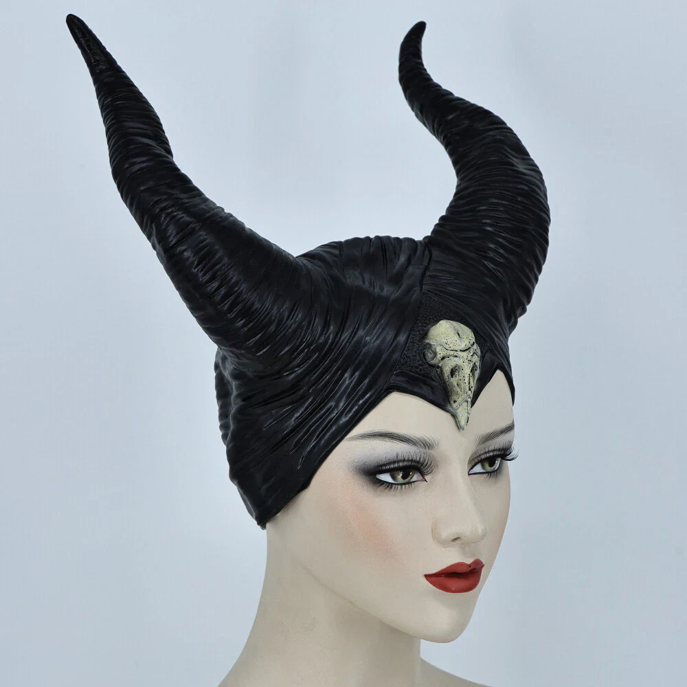 2019 Maleficent 2 Hat Deluxe Horns Evil Black Queen Headpiece Halloween Prop New