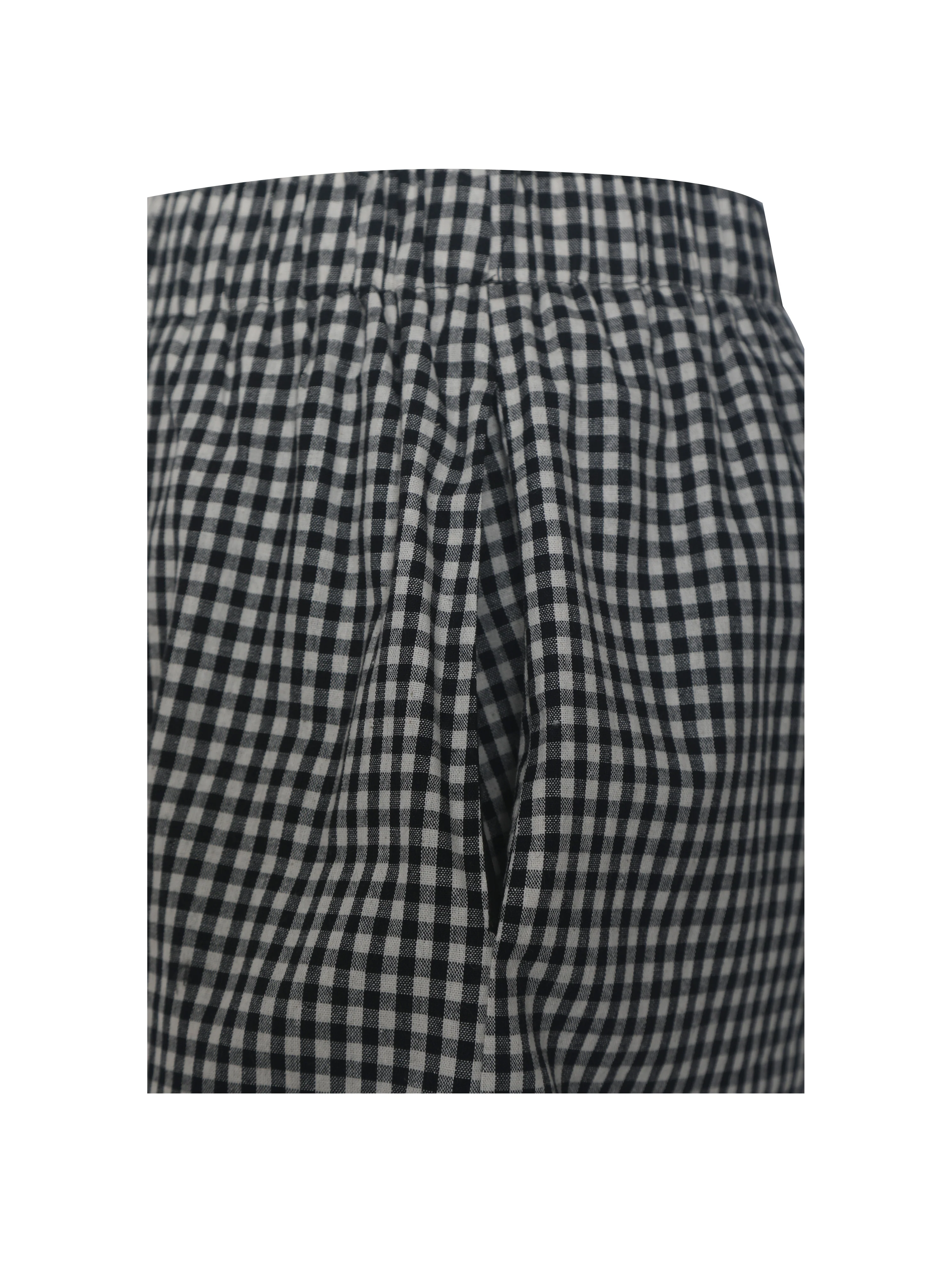 Qutayla Black Gingham Lace Trim Shorts
