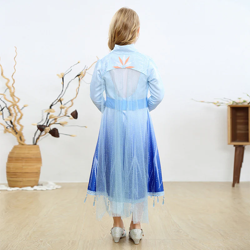 Frozen Princess Elsa Dress for Girls Clothing Wear Cosplay Elza Costume Halloween Christmas Party Gift Fancy 4-10y Baby Girl