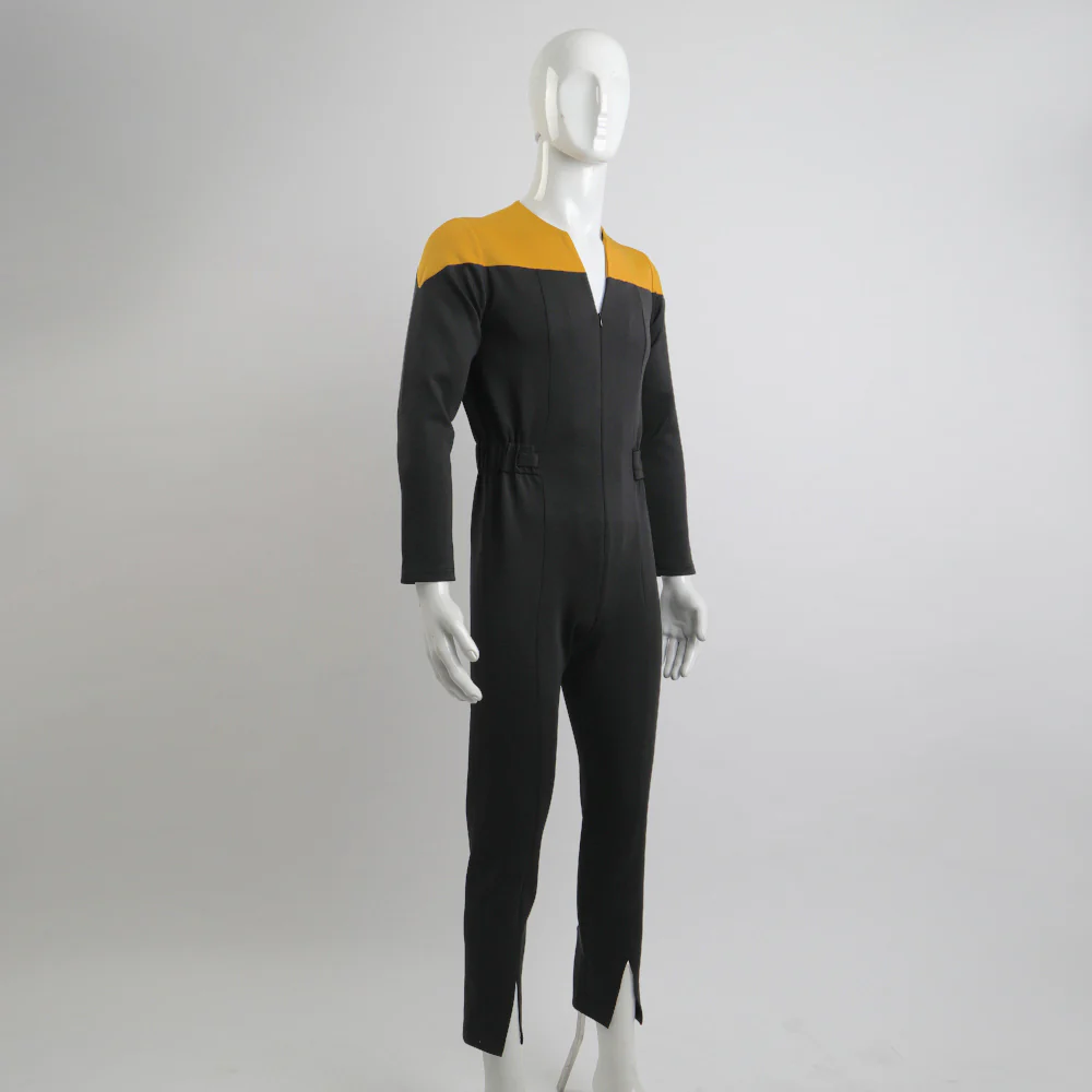 Cosermart Star Trek Deep Space Nine Commander Sisko Duty Uniform Jumpsuit Yellow Cosplay Costumes Halloween Party Prop