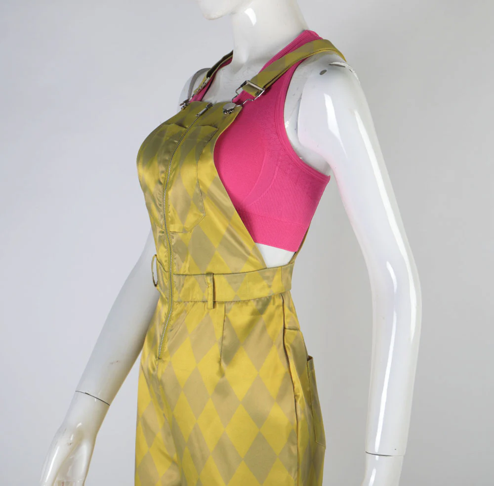 Birds of Prey Suicide Squad Harley Quinn Cosplay Costumes Joker Vest Jumpsuit Golden Yellow Romper Overalls Halloween Suit