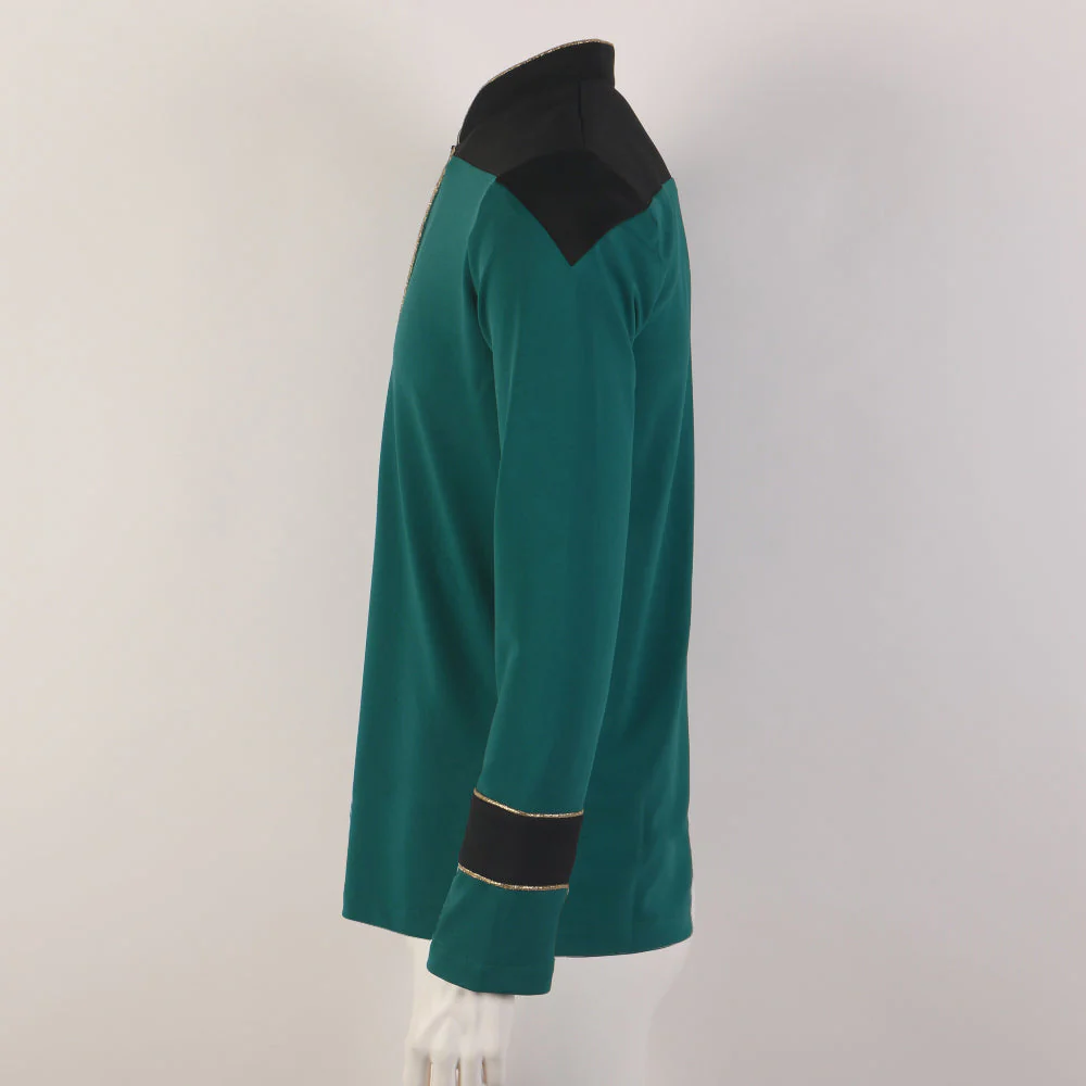 Star Trek The Next Generation TNG  Admiral Tunic Uniforms Red Gold Men Shirts Halloween Cosplay Costumes