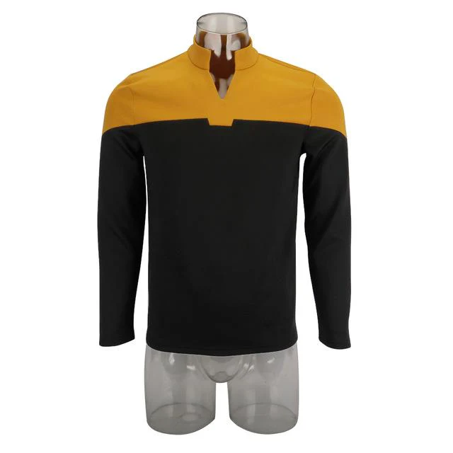 Cosermart Star Trek Picard  Uniform New Engineering Gold Top Shirts Halloween Cosplay Costume