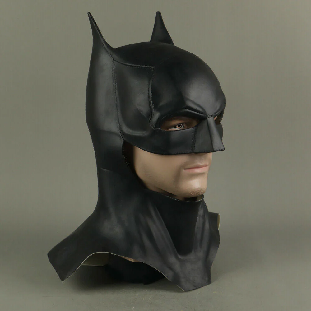 The Batman Cosplay Latex Helmet Bruce Wayne Robert Pattinson Cosplay Superhero Mask Halloween Props