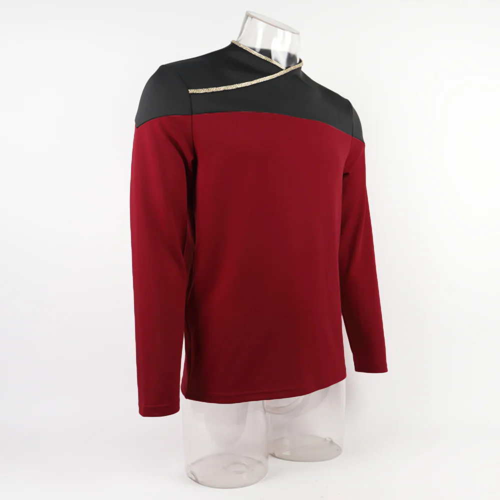Star Trek TNG Captain Picard Red Uniform Top Jacket Voyager DS9 Yellow Cosplay Costumes Halloween Party Prop