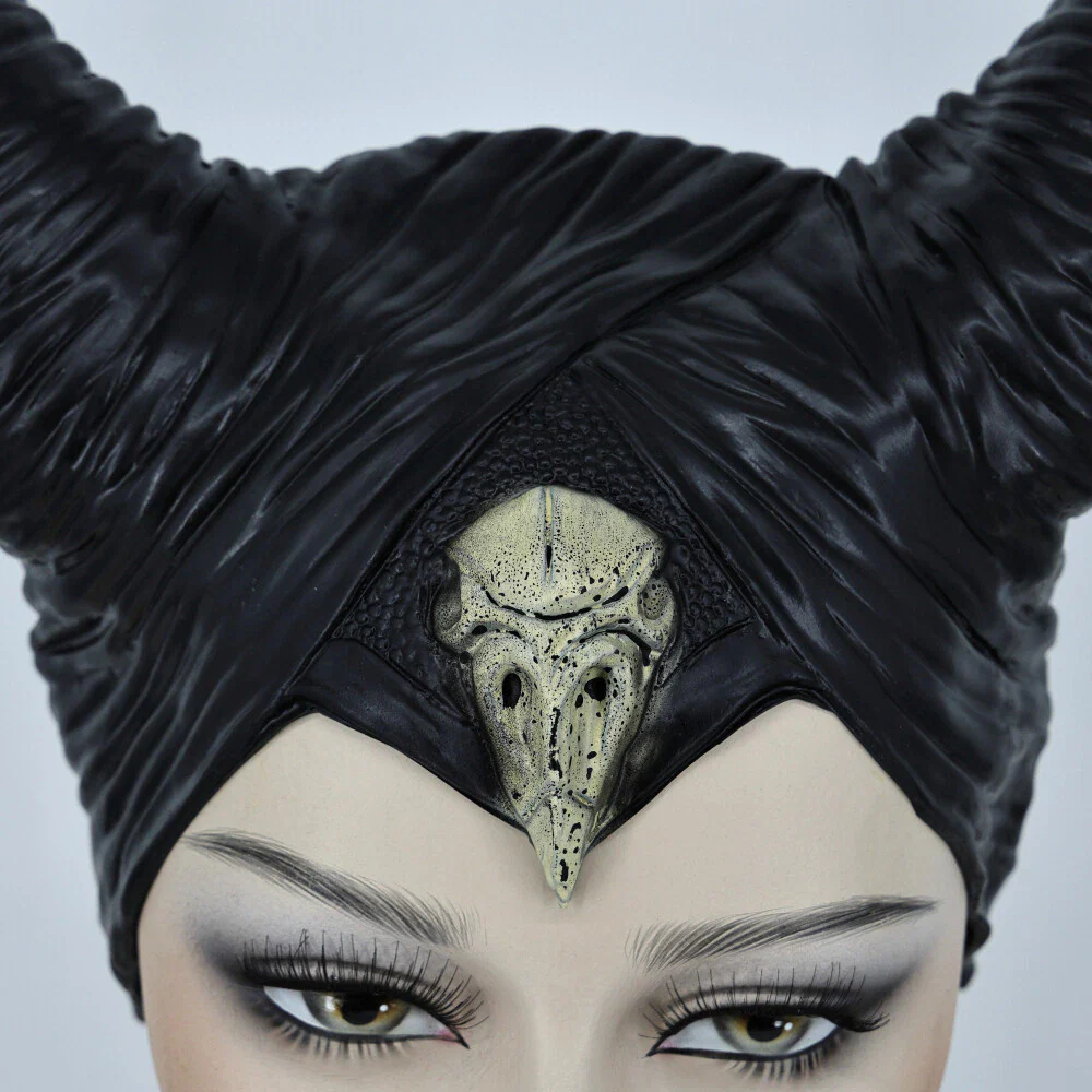 2019 Maleficent 2 Hat Deluxe Horns Evil Black Queen Headpiece Halloween Prop New
