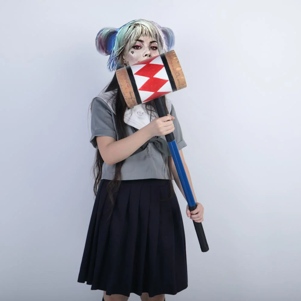 Birds of Prey Cosplay Harley Quinn Mallet Hammer Smile Face Suicide Squad Bat Halloween Props
