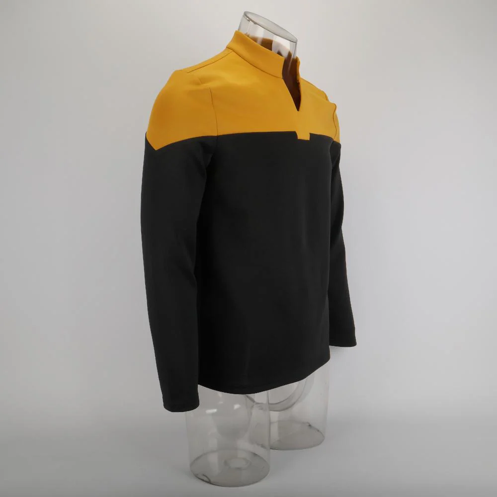 Cosermart Star Trek Picard  Uniform New Engineering Gold Top Shirts Halloween Cosplay Costume