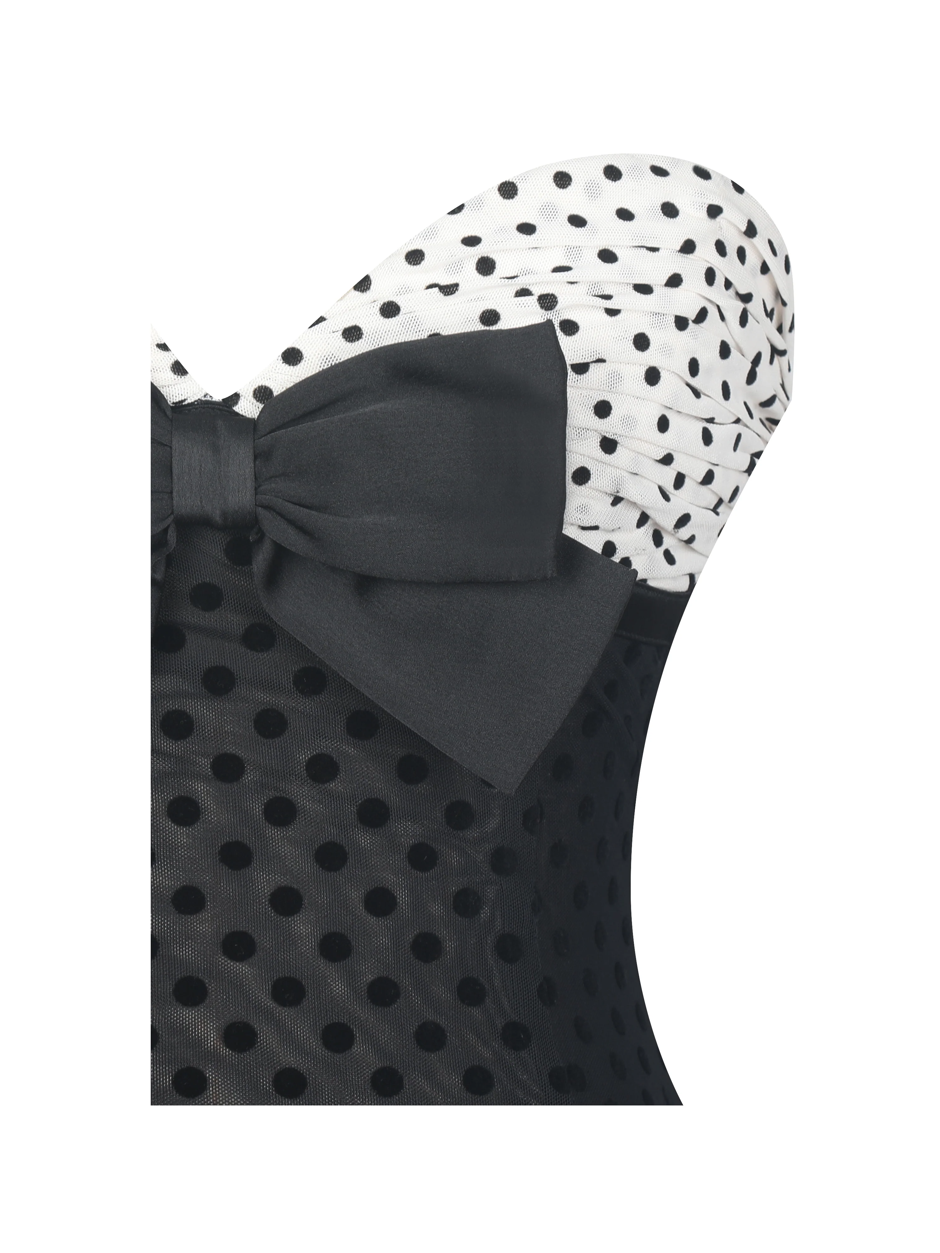 Faith Black and White Polka Dot Sweetheart Maxi Dress