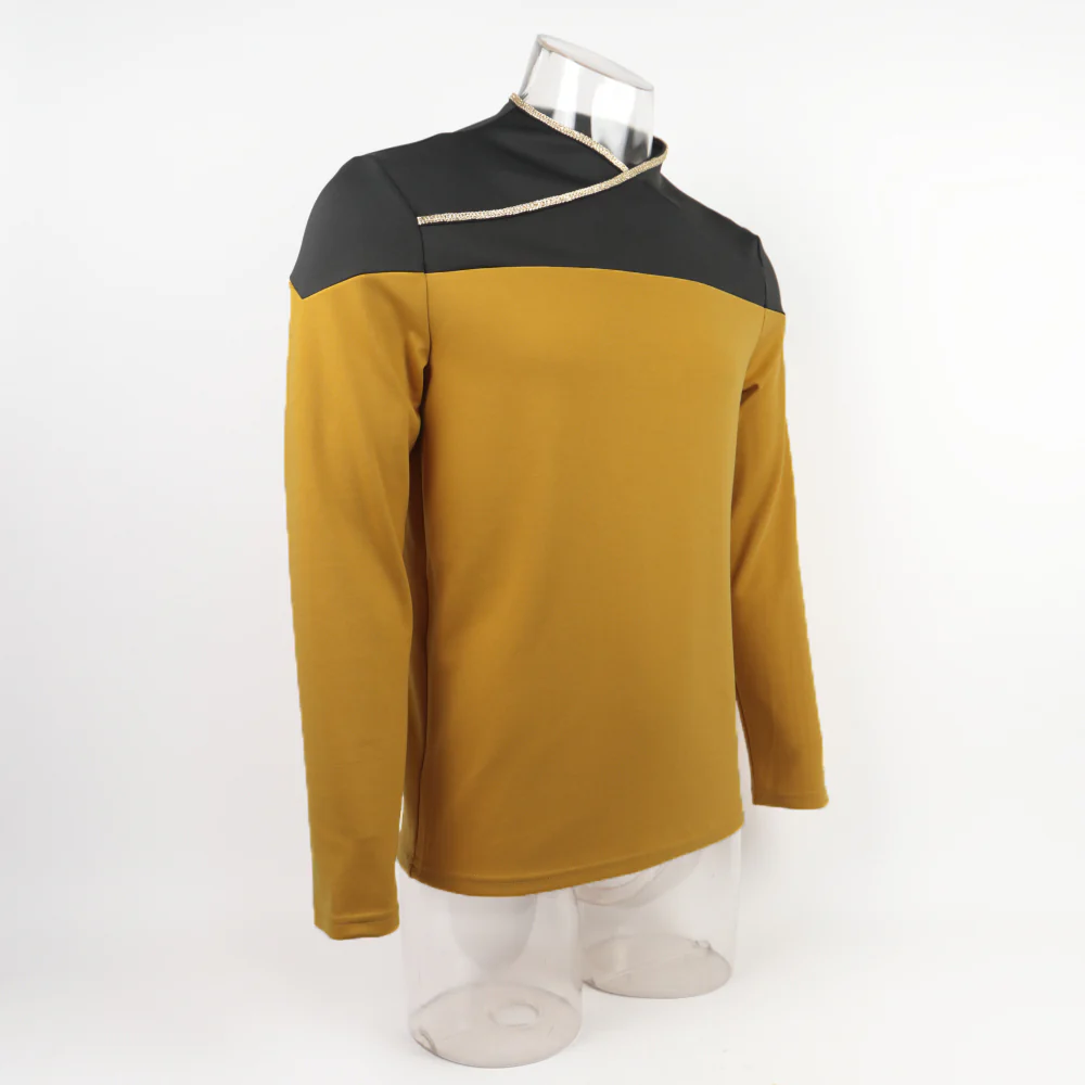 Star Trek TNG Captain Picard Red Uniform Top Jacket Voyager DS9 Yellow Cosplay Costumes Halloween Party Prop