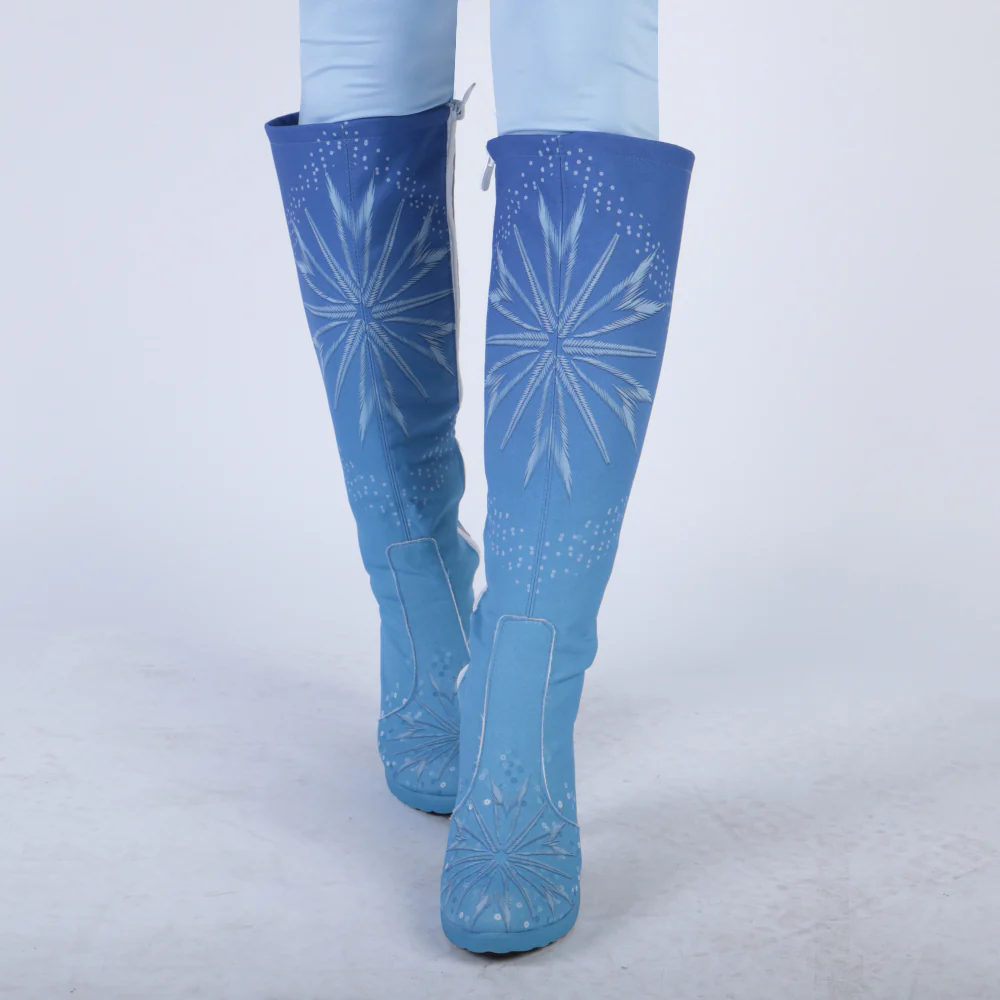 New Frozen 2 Cosplay Snow Adult Elsa Boots Costume Halloween Knee-high High Heel Elsa Shoes Costume Princess Ice Queen Elsa Prop