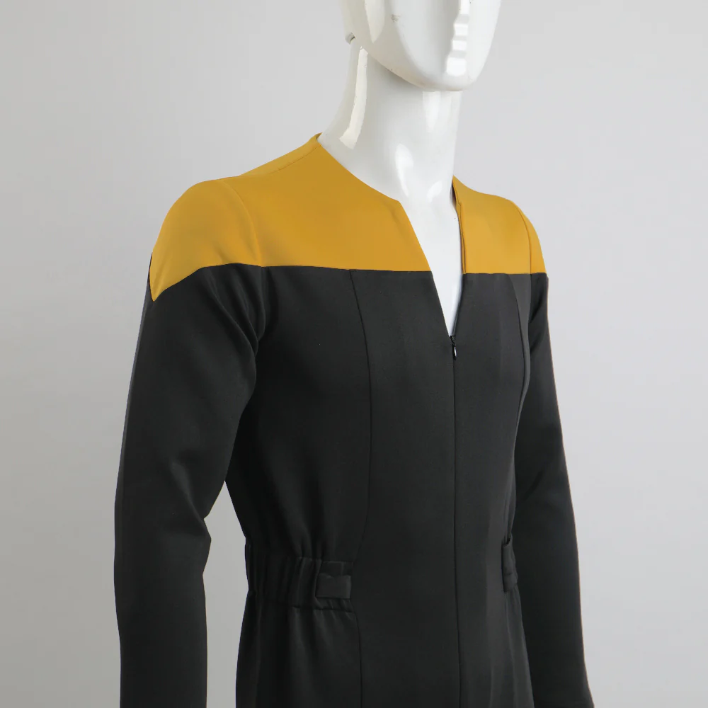 Cosermart Star Trek Deep Space Nine Commander Sisko Duty Uniform Jumpsuit Yellow Cosplay Costumes Halloween Party Prop
