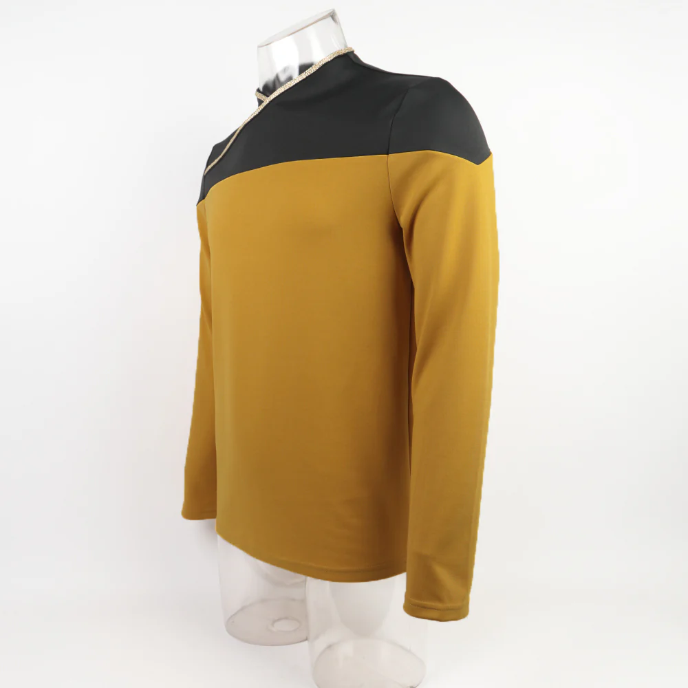 Star Trek TNG Captain Picard Red Uniform Top Jacket Voyager DS9 Yellow Cosplay Costumes Halloween Party Prop