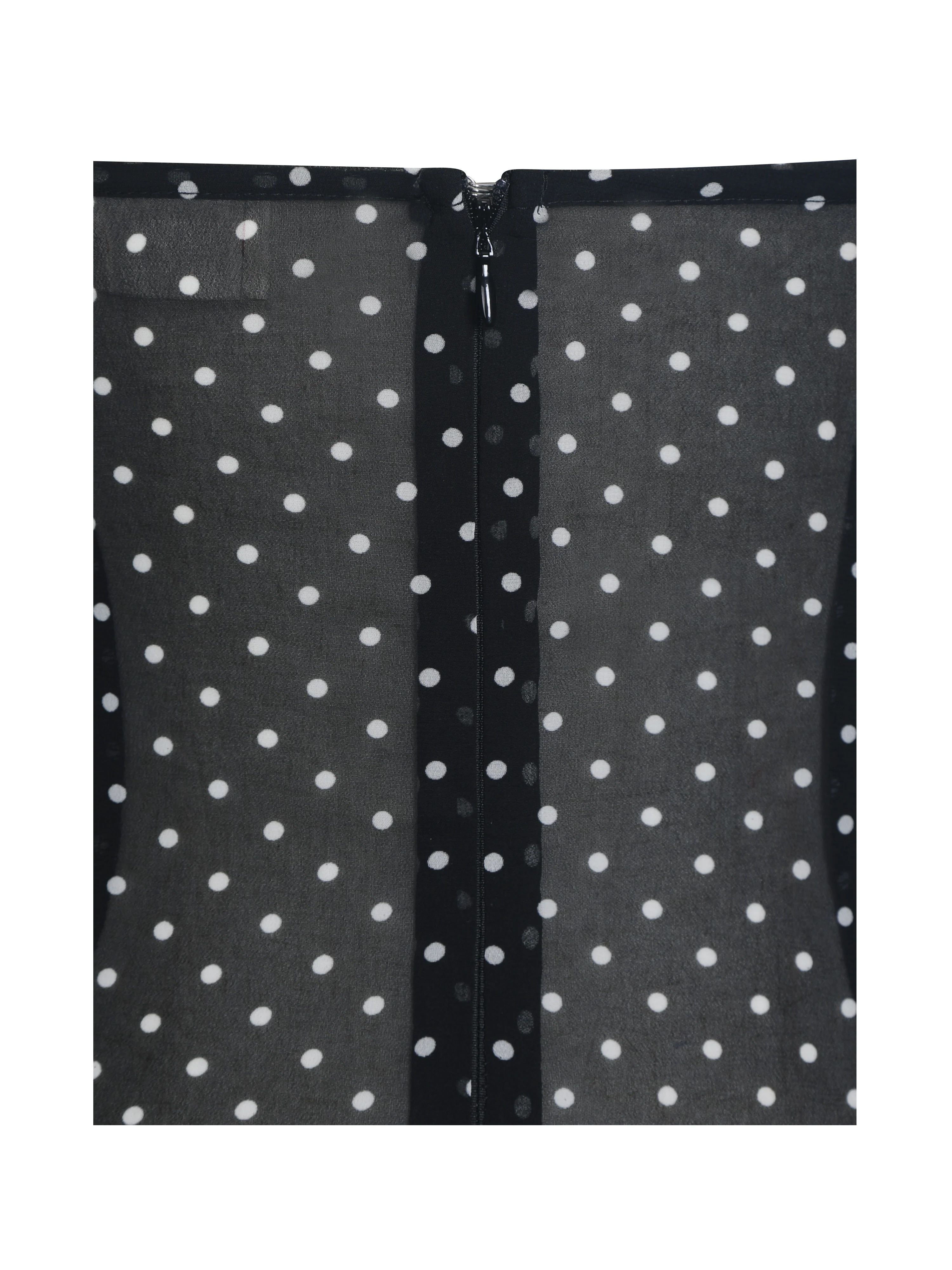 Yadira Black Base Polka Dot Chiffon Maxi Dress