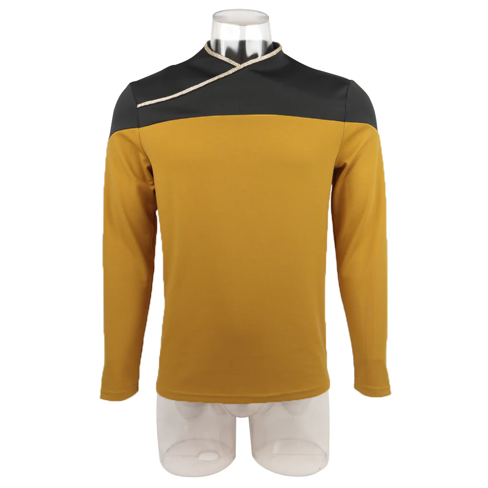 Star Trek TNG Captain Picard Red Uniform Top Jacket Voyager DS9 Yellow Cosplay Costumes Halloween Party Prop