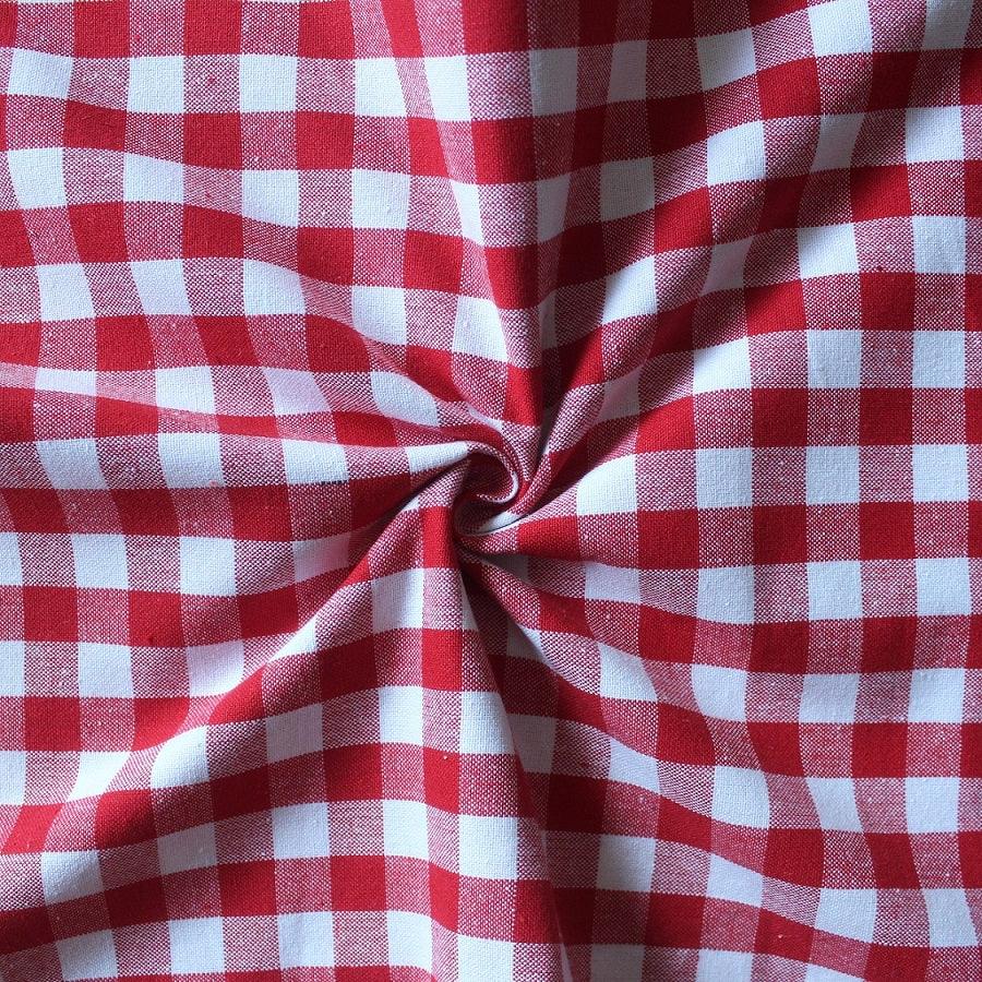 Cotton Gingham Check Red 4 Seater Table Cloths Pack Of 1