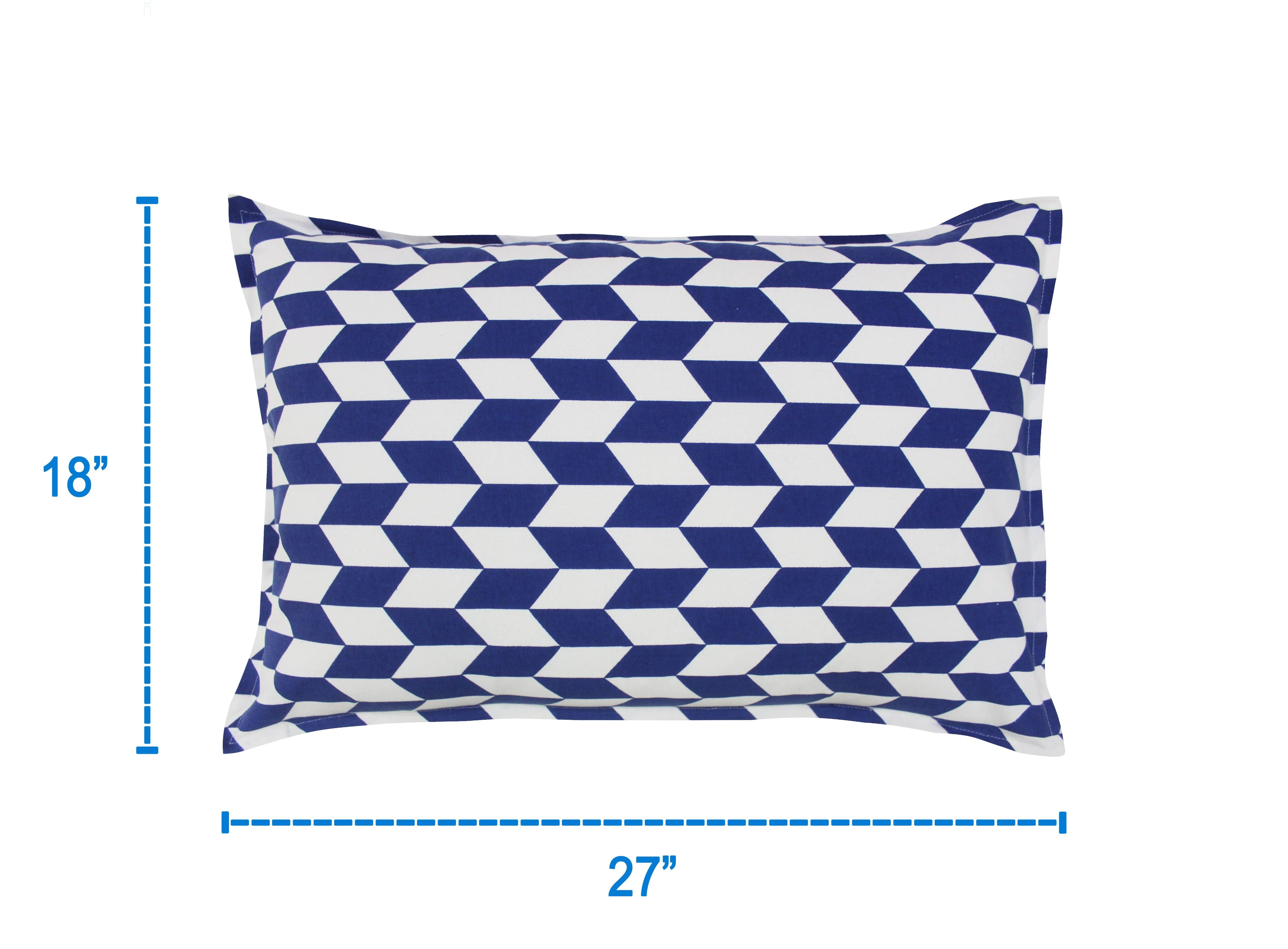 Cotton Classic Diamond Royal Blue Pillow Covers Pack Of 2