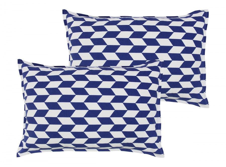 Cotton Classic Diamond Royal Blue Pillow Covers Pack Of 2
