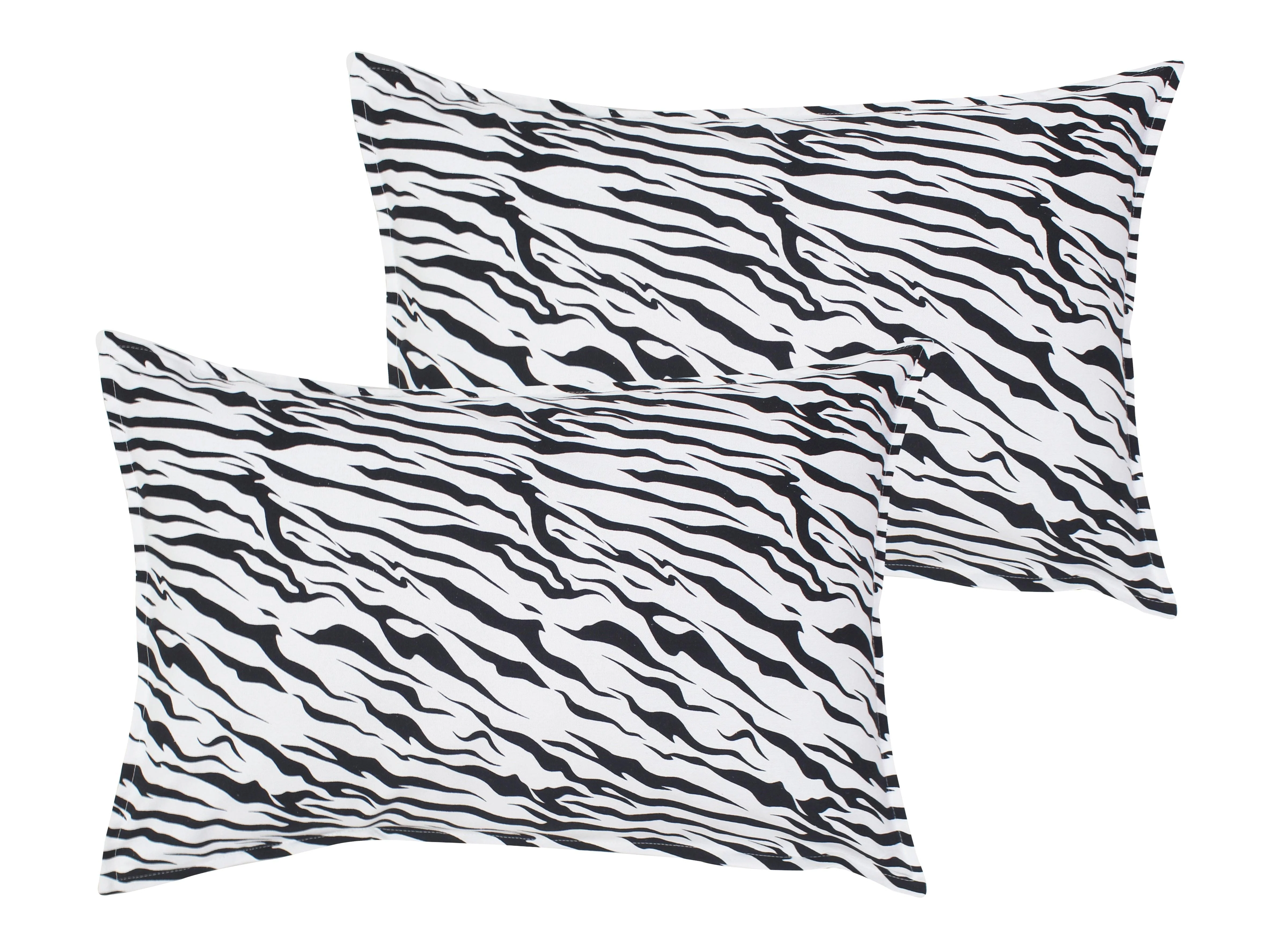 Cotton White Tiger Stripe Pillow Covers Pack Of 2
