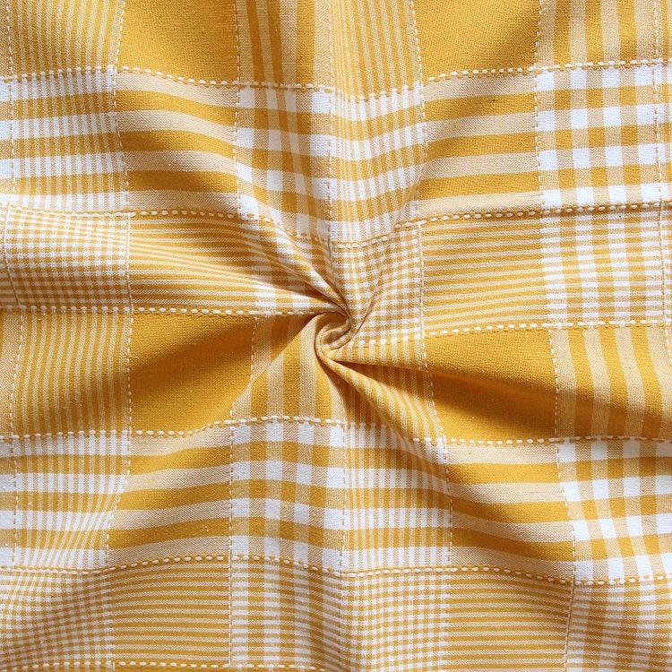 Cotton Track Dobby Yellow 4 Seater Table Cloths Pack Of 1