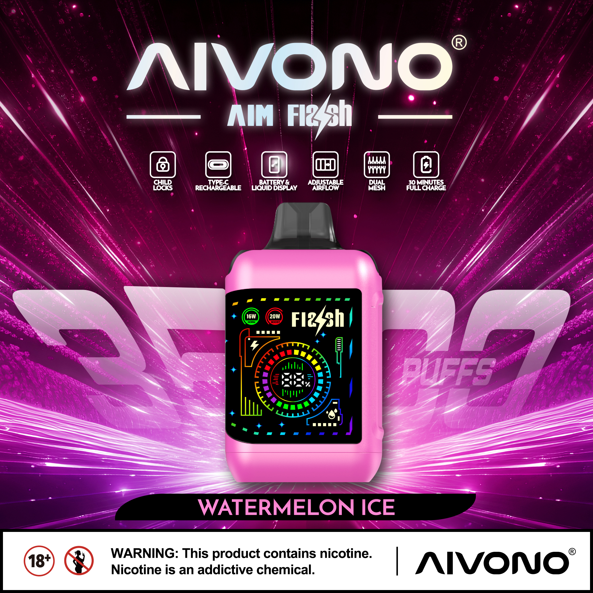 š„Hot saleš„AIVONO  AIM FLASH 35000 Züge Einweg-Vape(5 % Nikotingehalt)