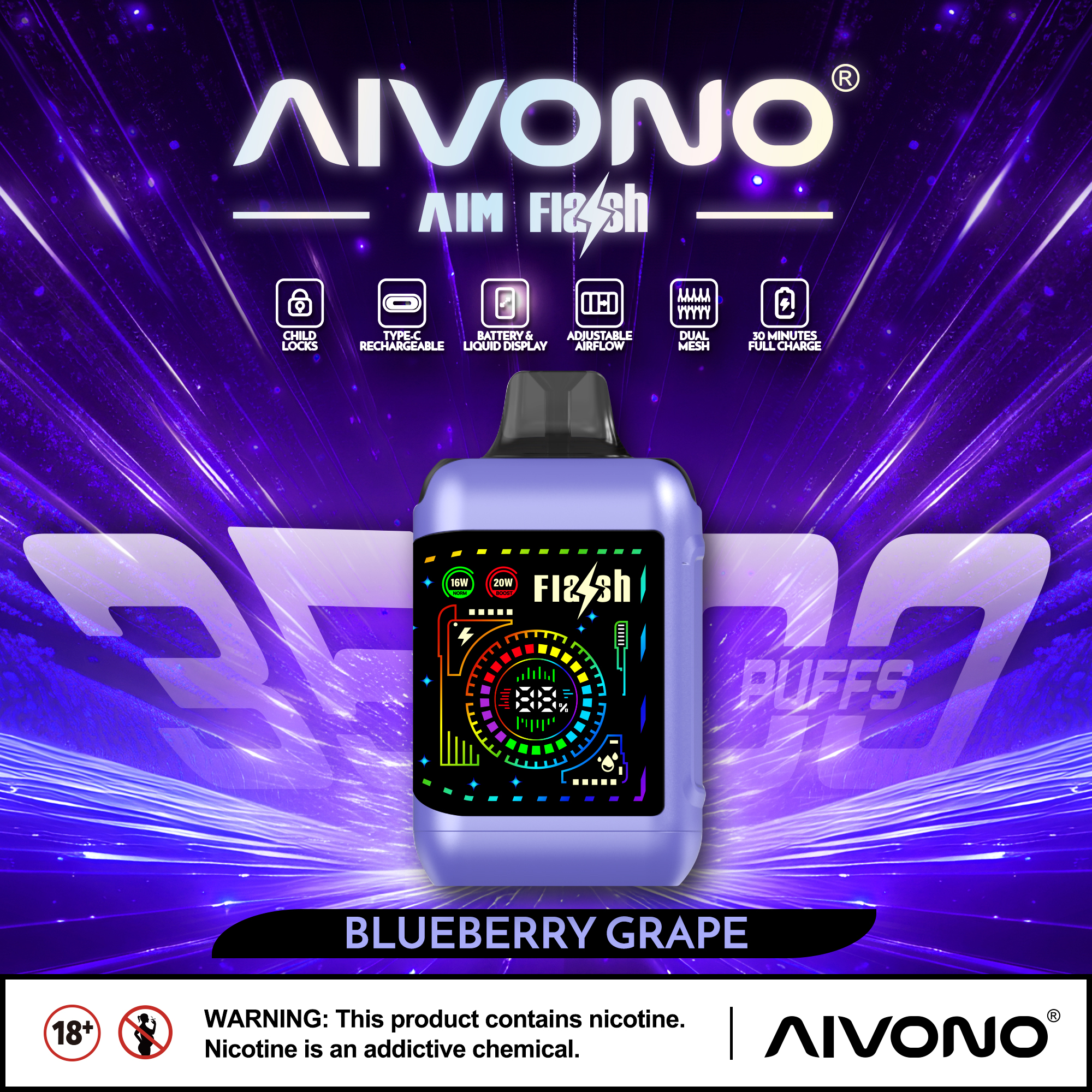 š„Hot saleš„AIVONO  AIM FLASH 35000 Züge Einweg-Vape(5 % Nikotingehalt)