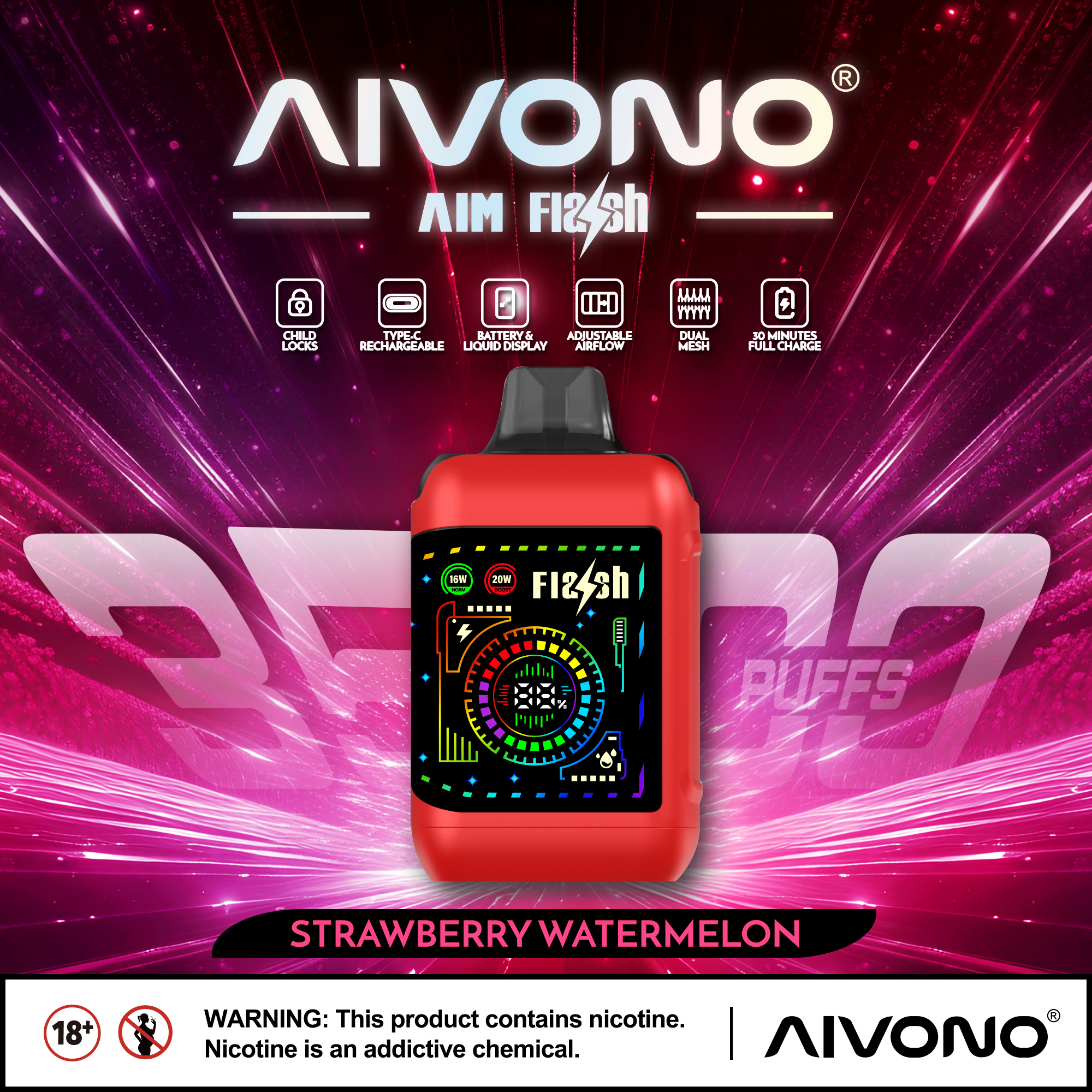 š„Hot saleš„AIVONO  AIM FLASH 35000 Züge Einweg-Vape(5 % Nikotingehalt)