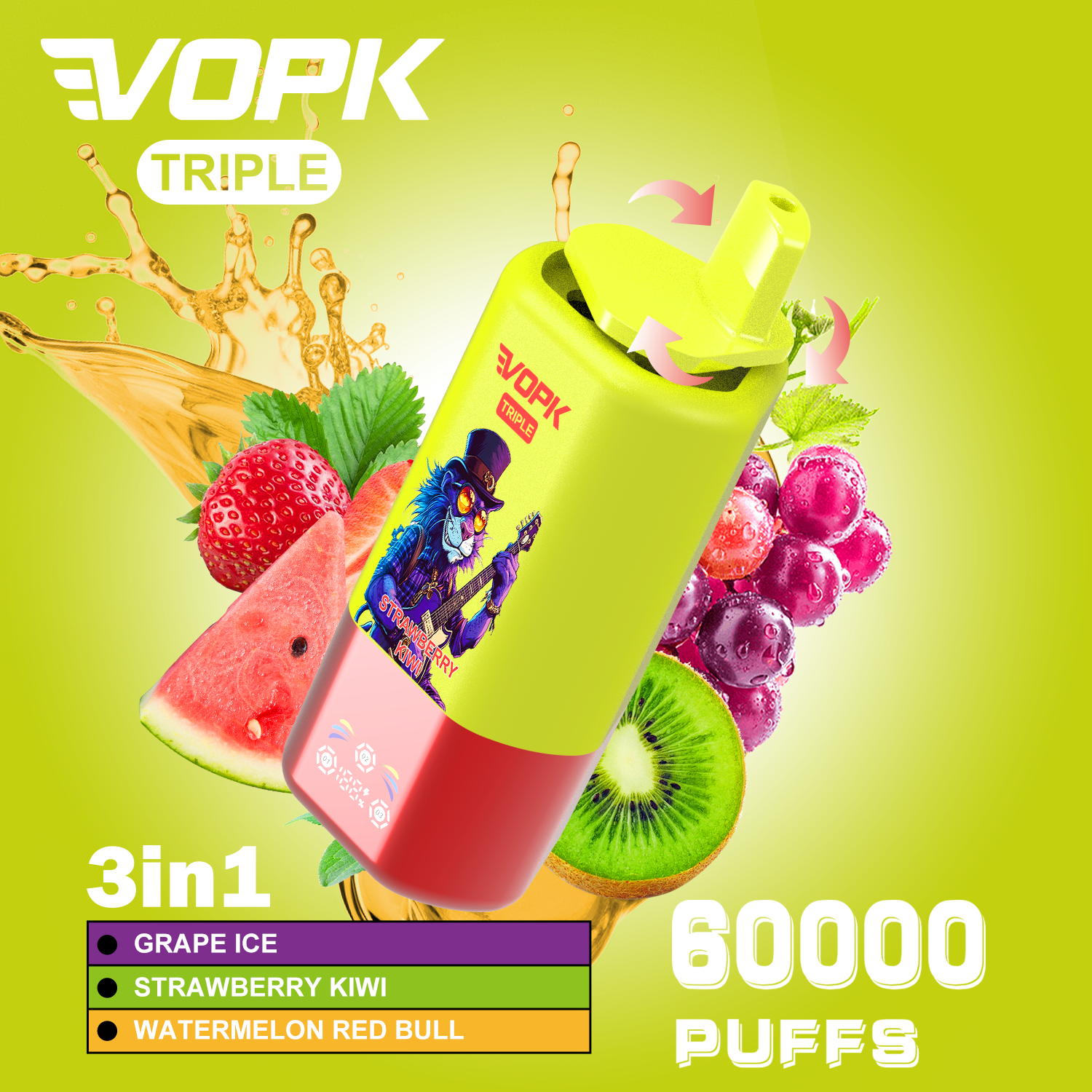 Bester Preis VOPK TRIPL 3in1 Mit 60.000 Puffs (5% Nikotingehalt)
