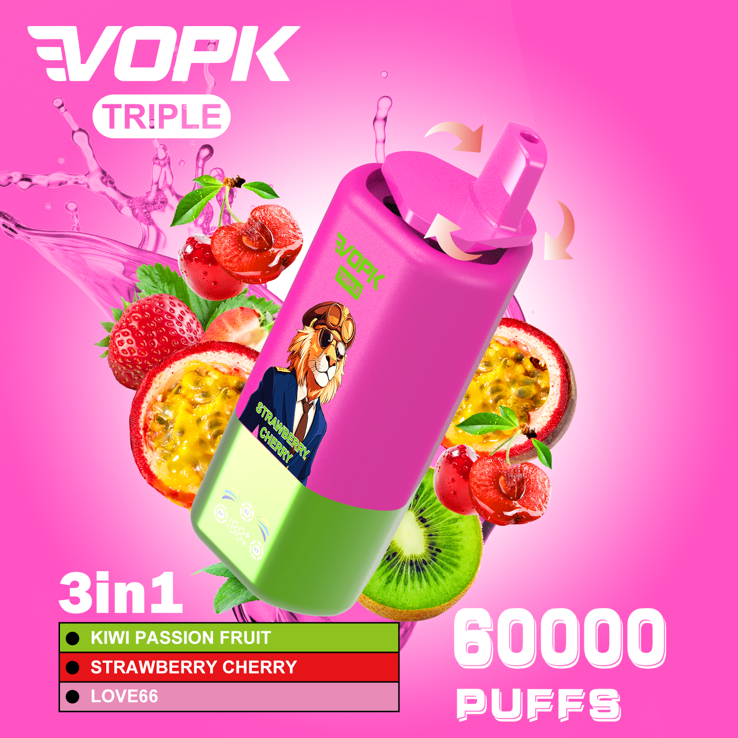 Bester Preis VOPK TRIPL 3in1 Mit 60.000 Puffs (5% Nikotingehalt)
