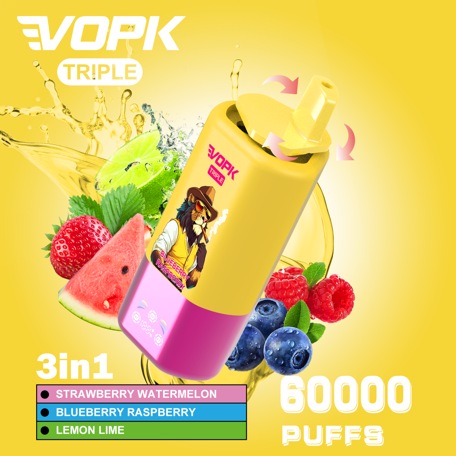 Bester Preis VOPK TRIPL 3in1 Mit 60.000 Puffs (5% Nikotingehalt)
