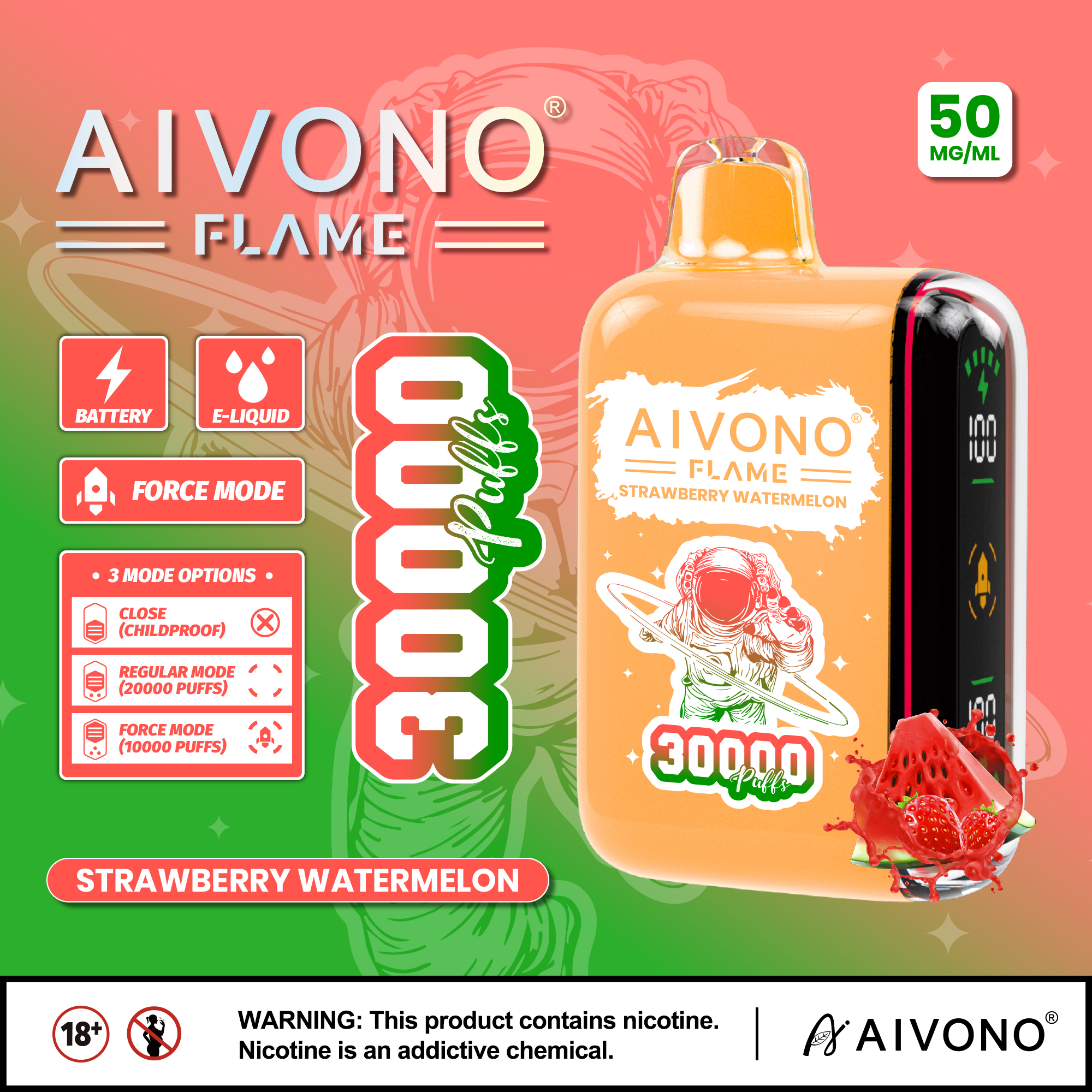 AIVONO AIM FLAME 30000 PUFFS (5 % Nikotingehalt)