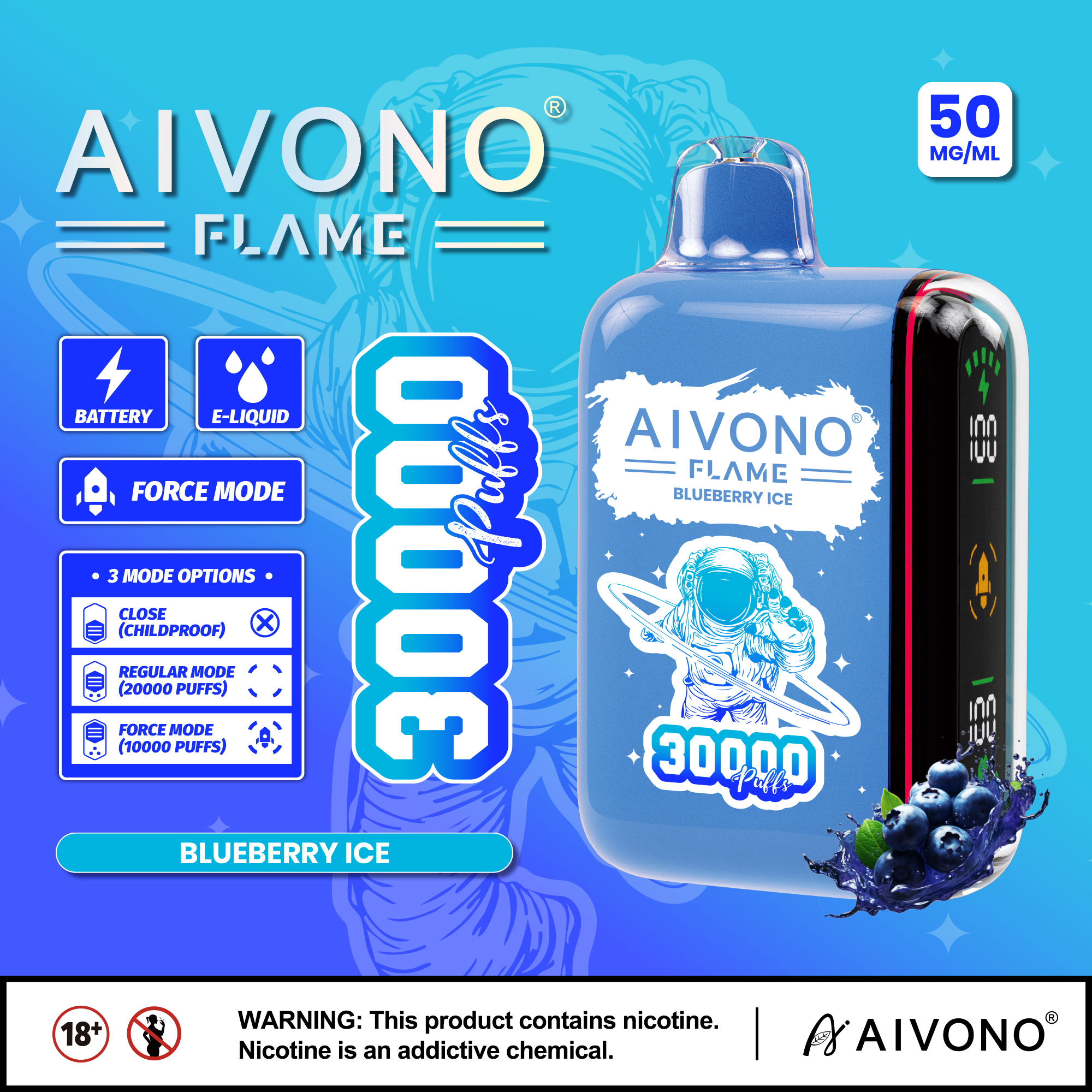 AIVONO AIM FLAME 30000 PUFFS (5 % Nikotingehalt)