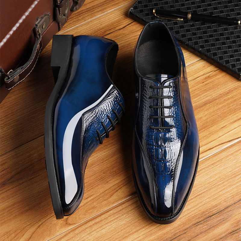 Crocodile Print British Style Business Shoes