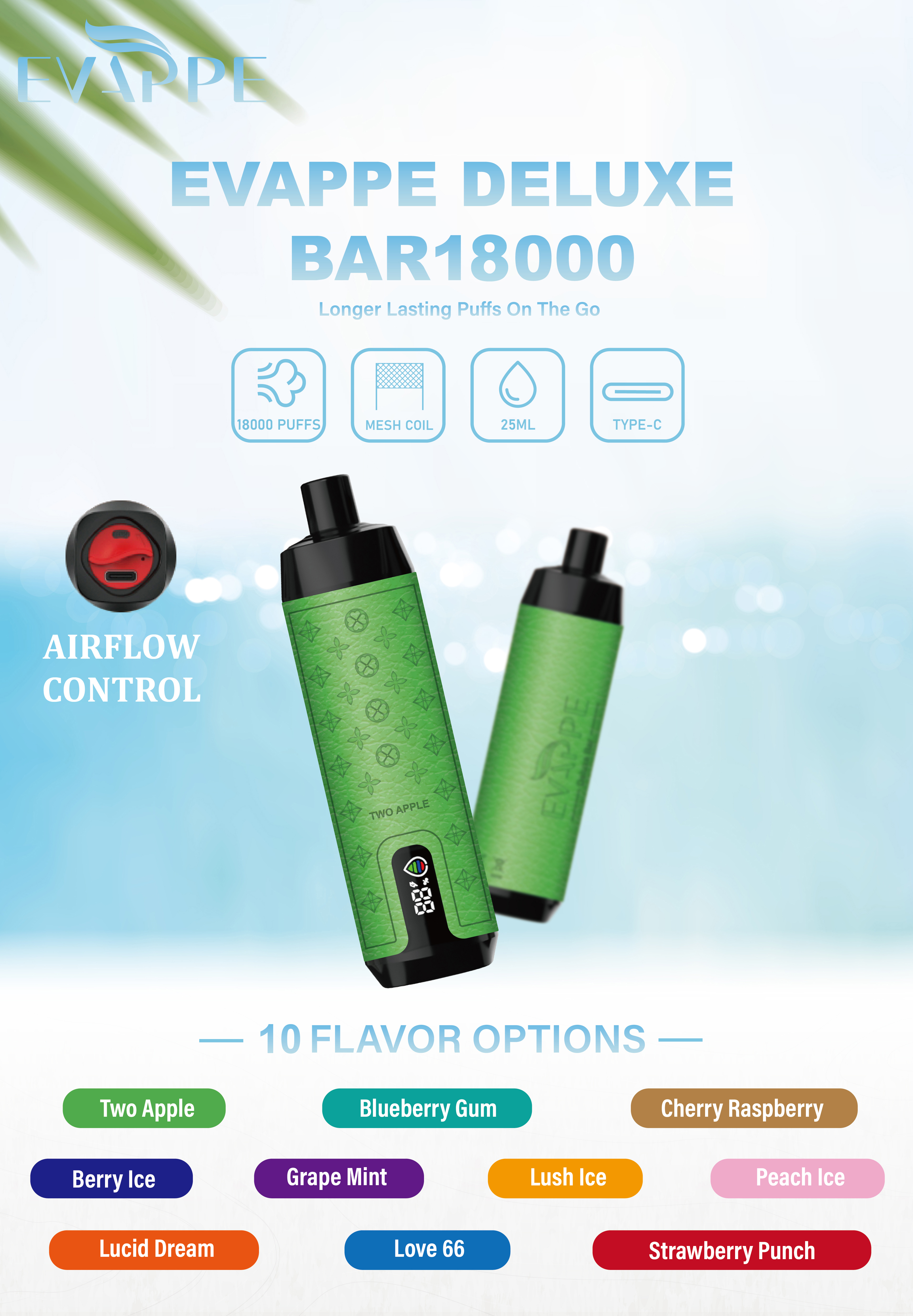 AIVONO DELUXE BAR Einweg-Vape mit 18000 Zügen (5 % Nikotingehalt)