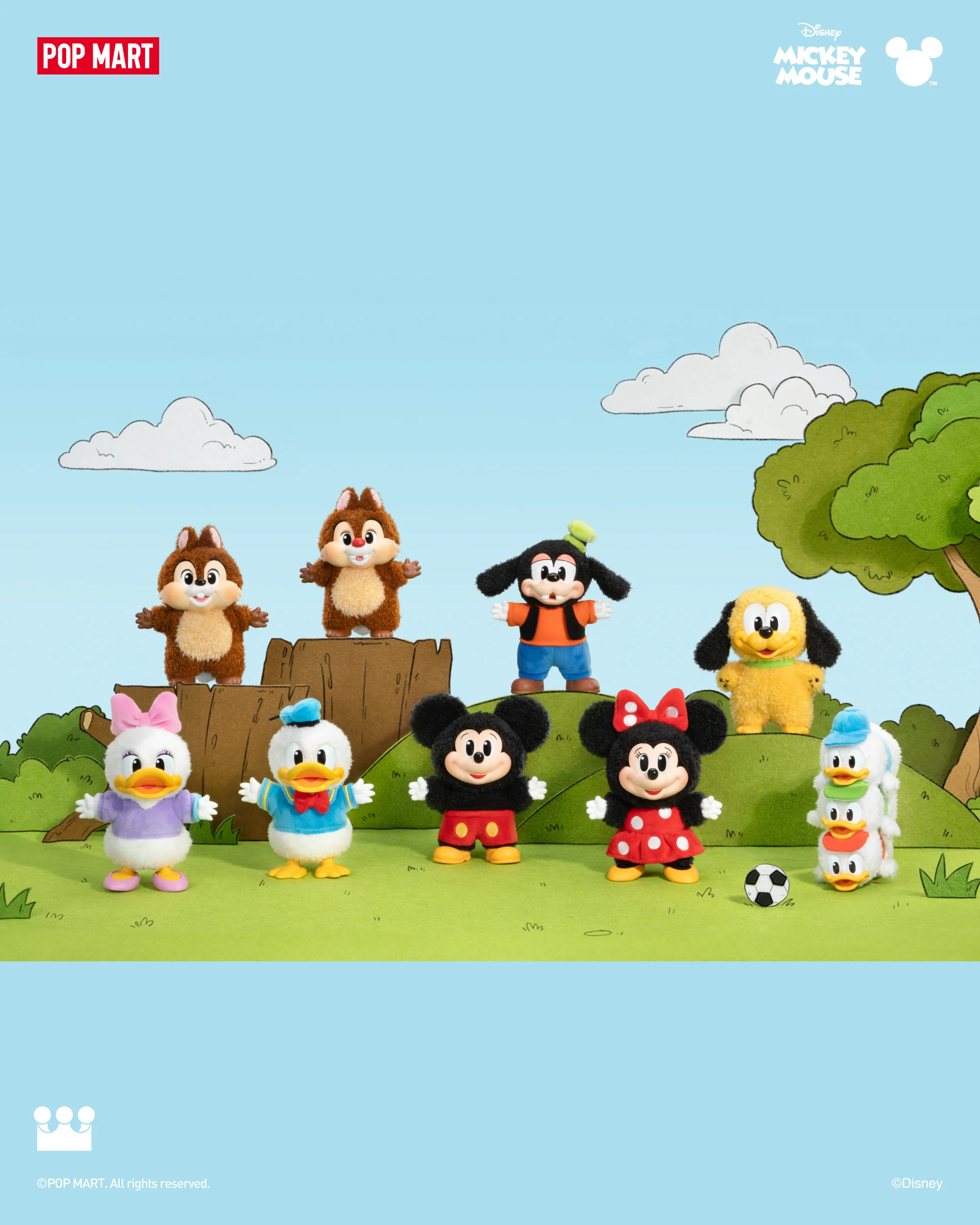 POP MART Mickey Family Cute Together Keychain Series Figures