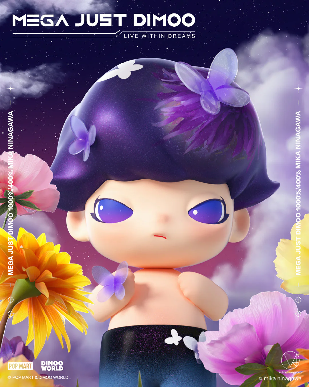 POP MART MEGA Just Dimoo 1000% Mika Ninagawa