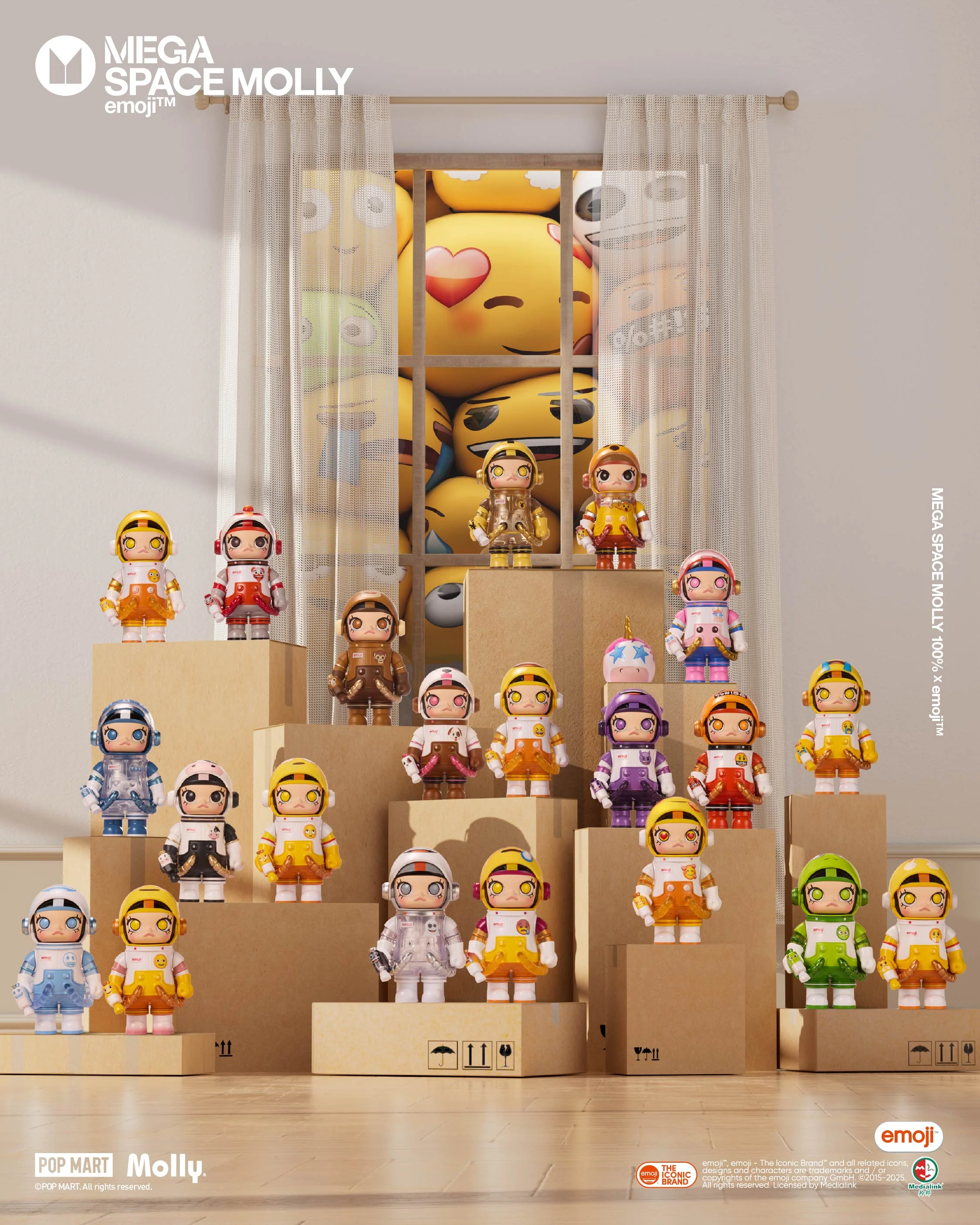 POP MART MEGA SPACE MOLLY 100% × emoji™ Series