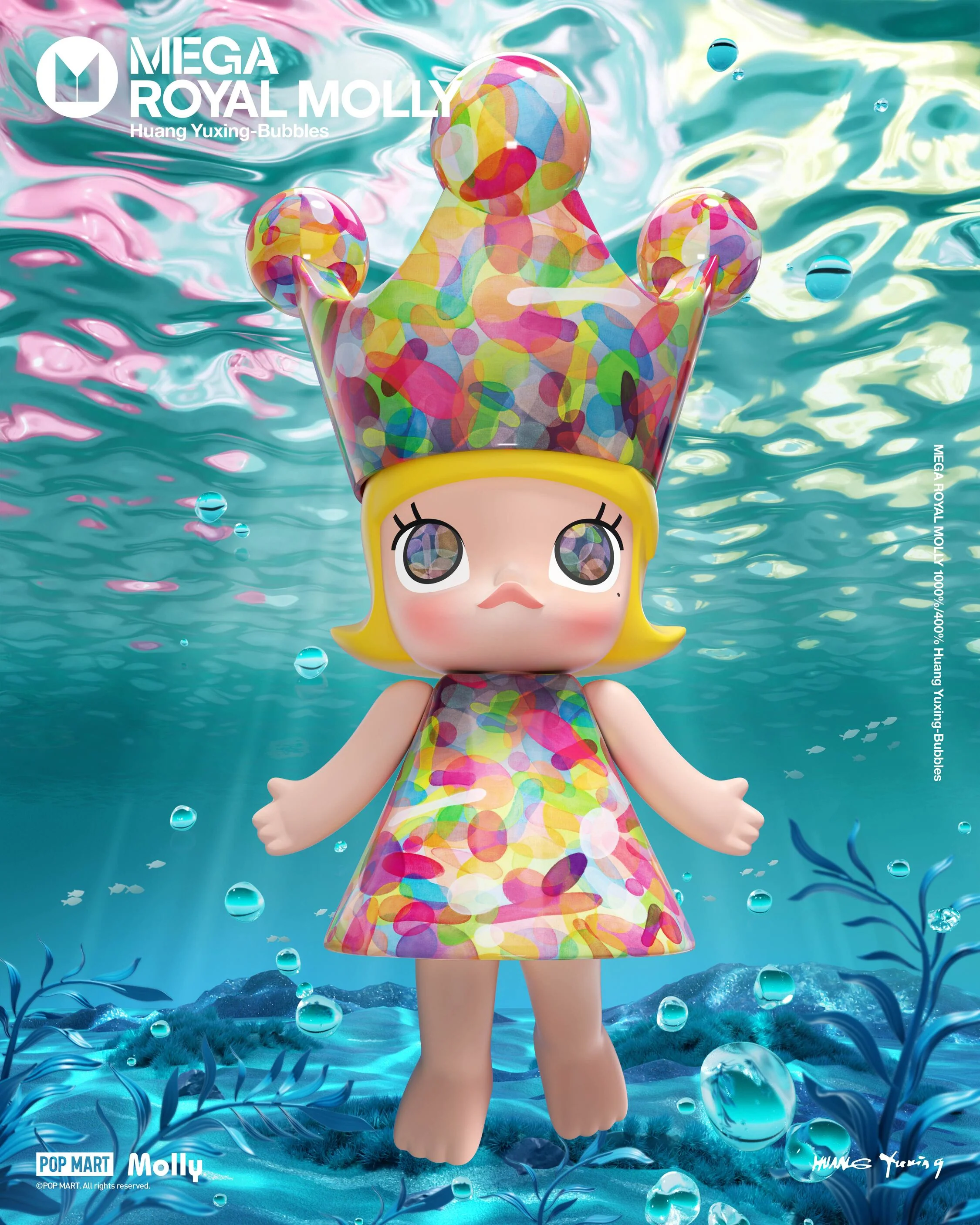 POP MART MEGA ROYAL MOLLY 400% Huang Yuxing-Bubbles