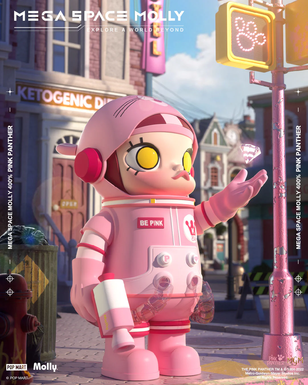 POP MART MEGA SPACE MOLLY 400% Pink Panther