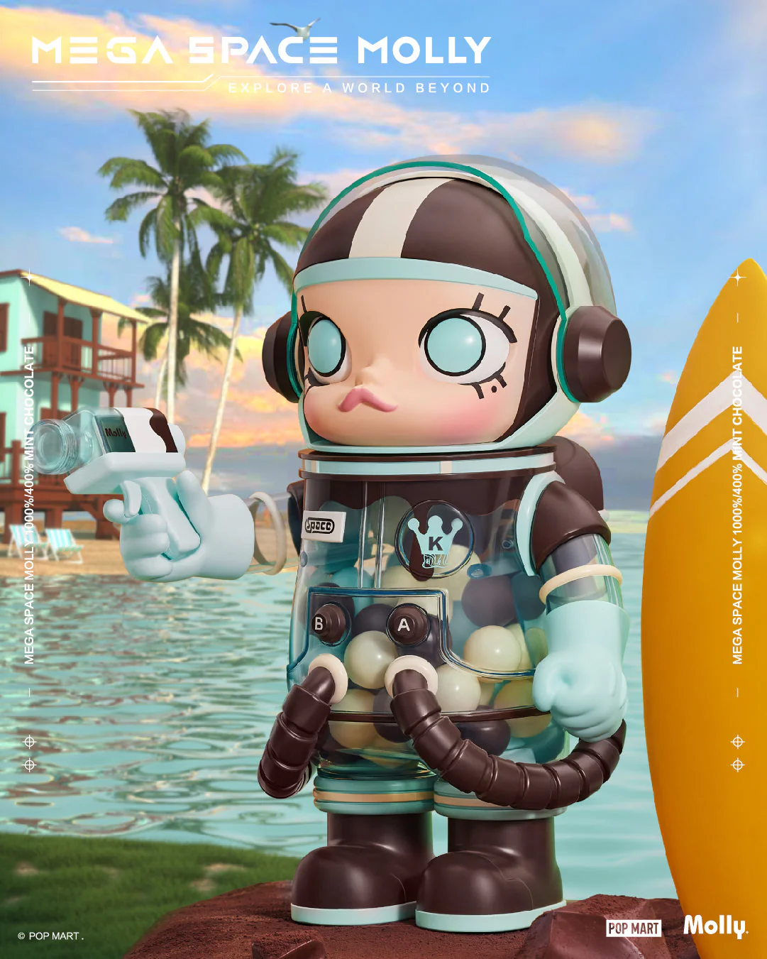 POP MART MEGA SPACE MOLLY 1000% Mint Chocolate