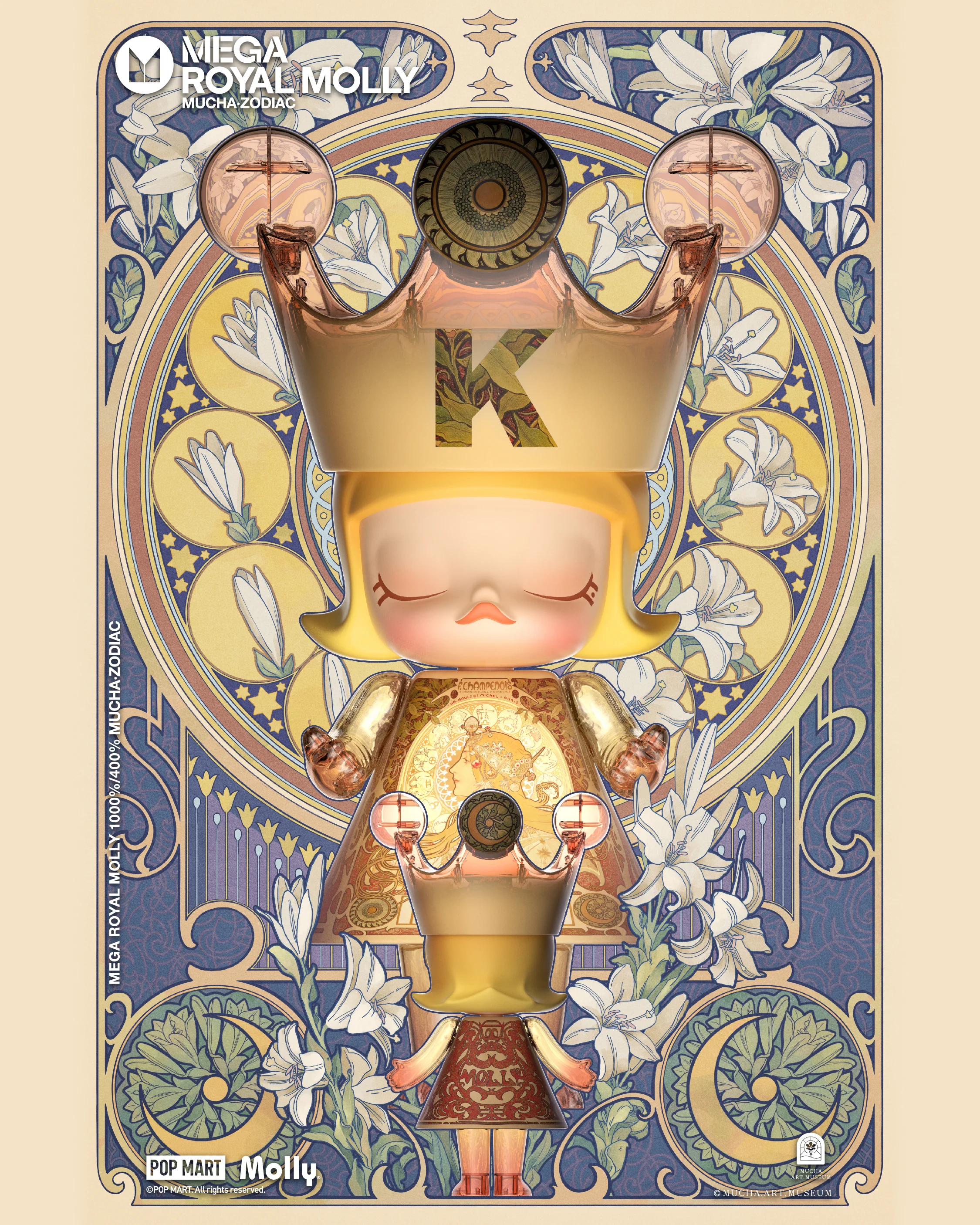 POP MART MEGA ROYAL MOLLY 400% Mucha·Zodiac