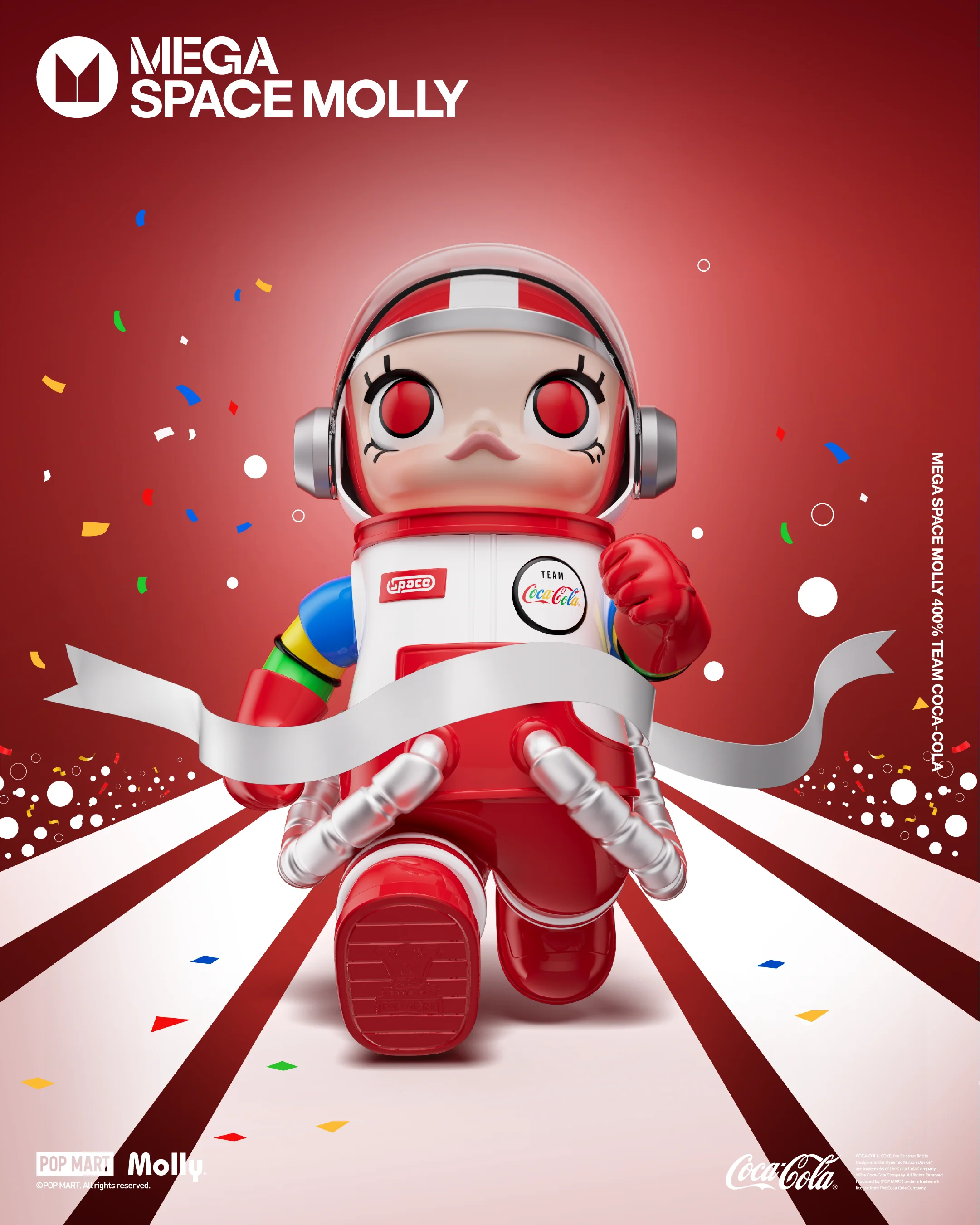 POP MART MEGA SPACE MOLLY 400% TEAM COCA-COLA