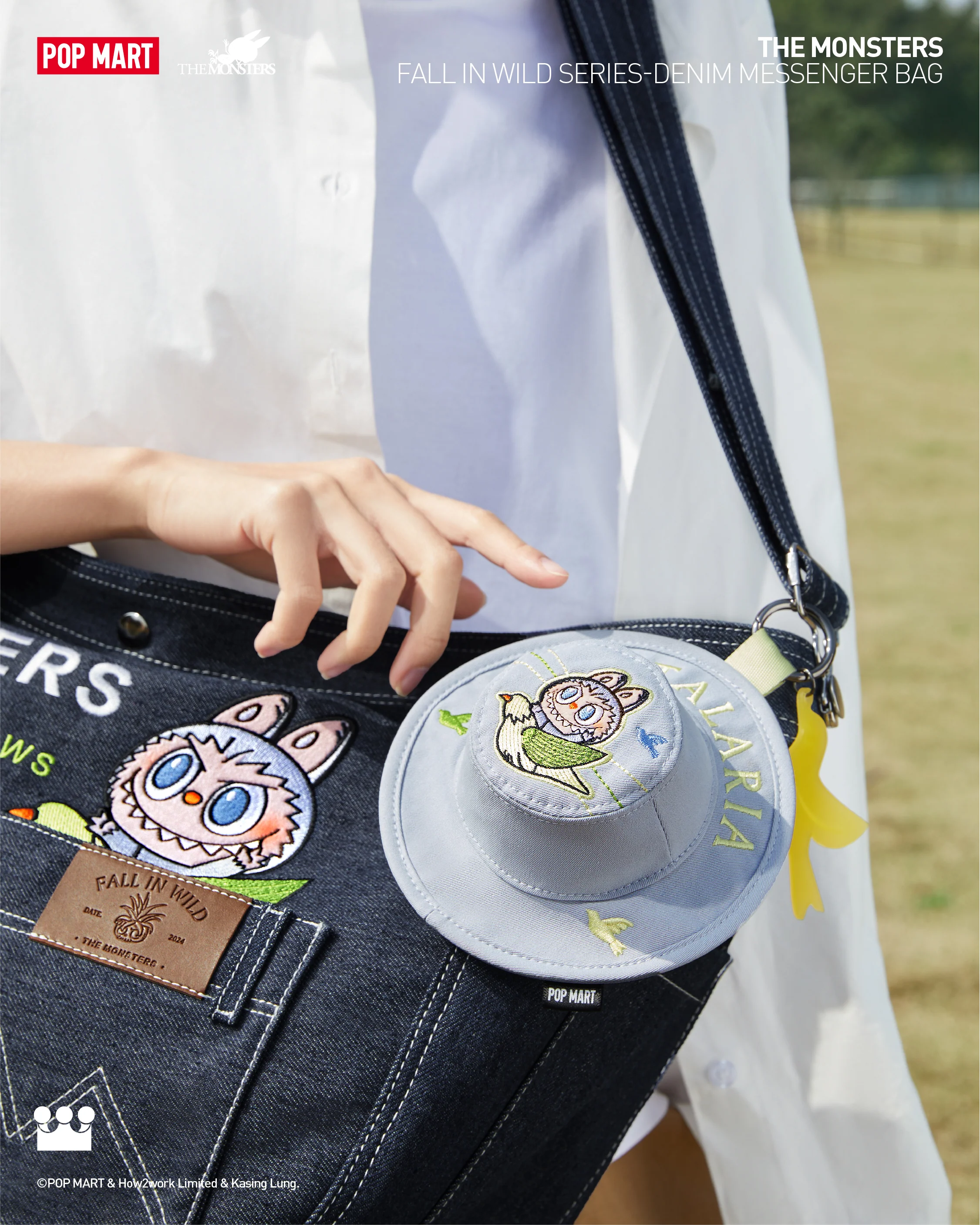 POP MART The Monsters Fall In Wild Series - Denim Messenger Bag