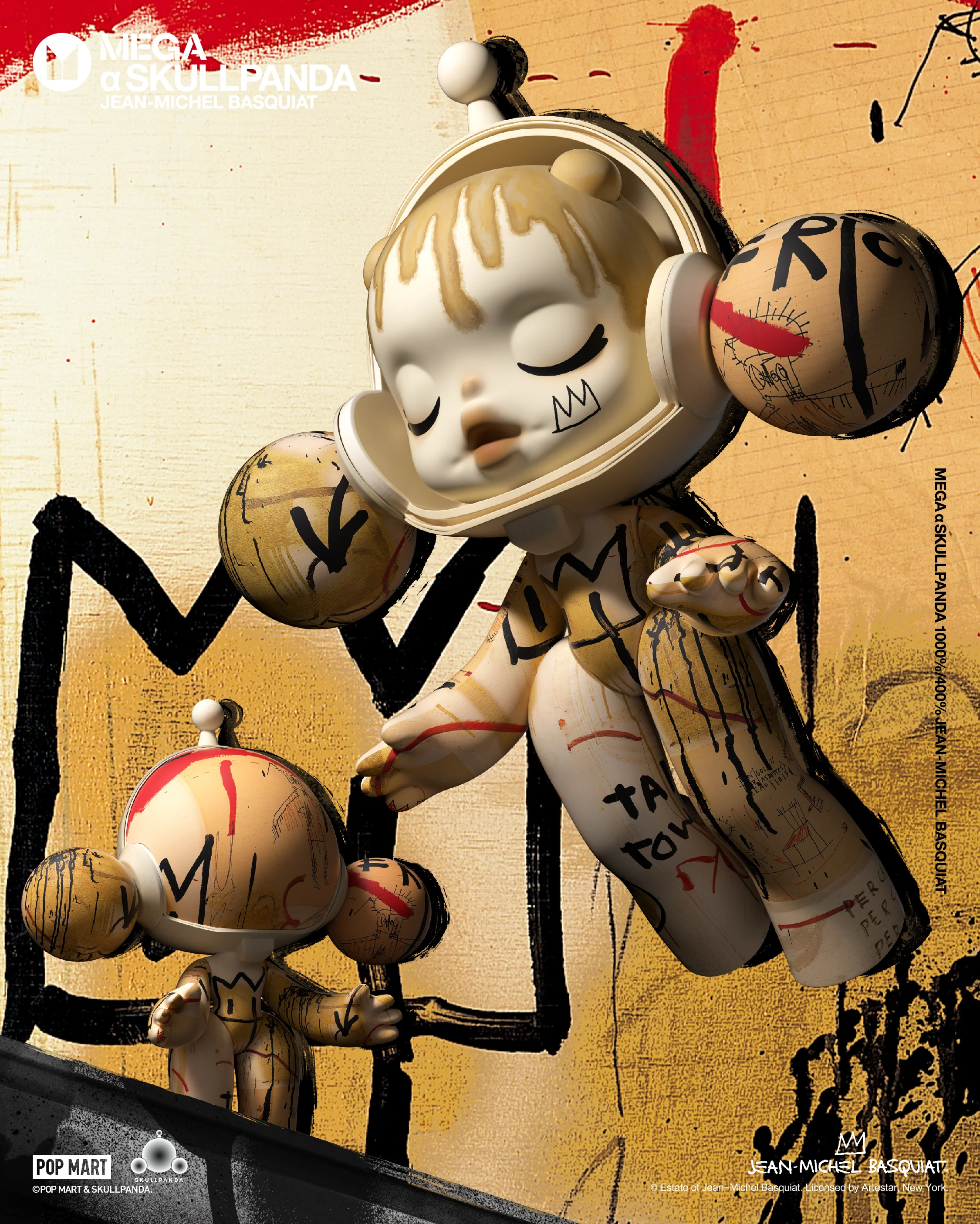 MEGA α SKULLPANDA 1000% JEAN-MICHEL BASQUIAT