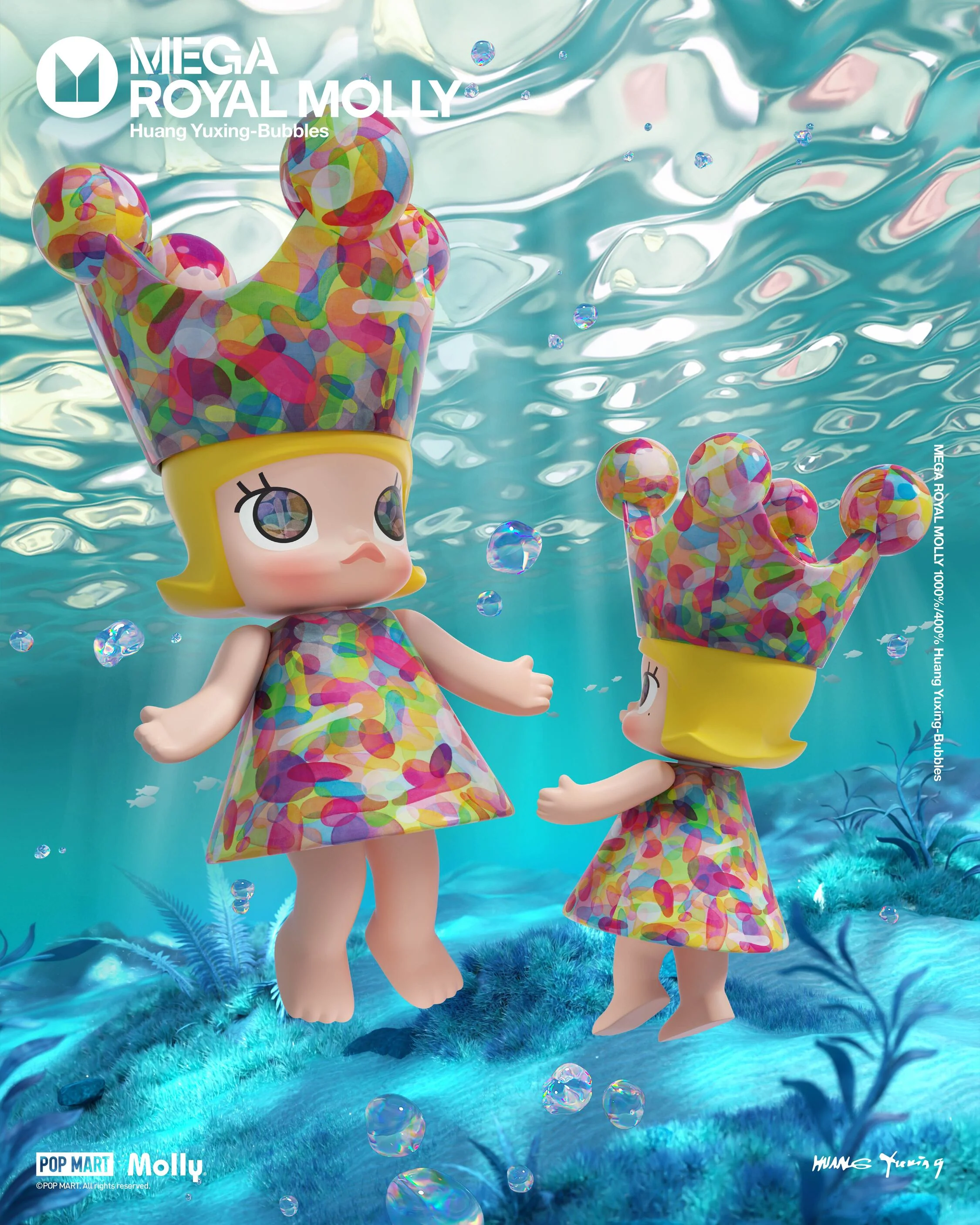 POP MART MEGA ROYAL MOLLY 400% Huang Yuxing-Bubbles