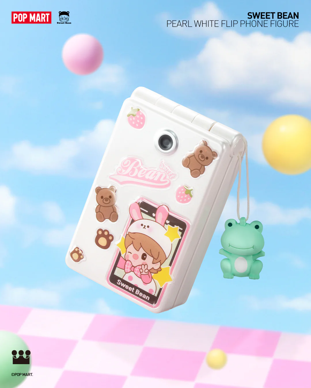 POP MART Sweet Bean Pearl White Flip Phone Figure